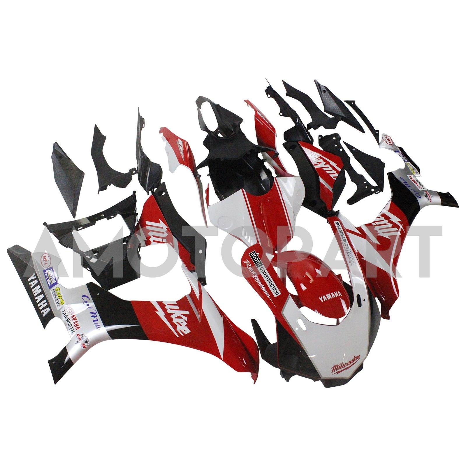 Amotopart Yamaha 2015-2019 YZF 1000 R1 Red Black Fairing Kit