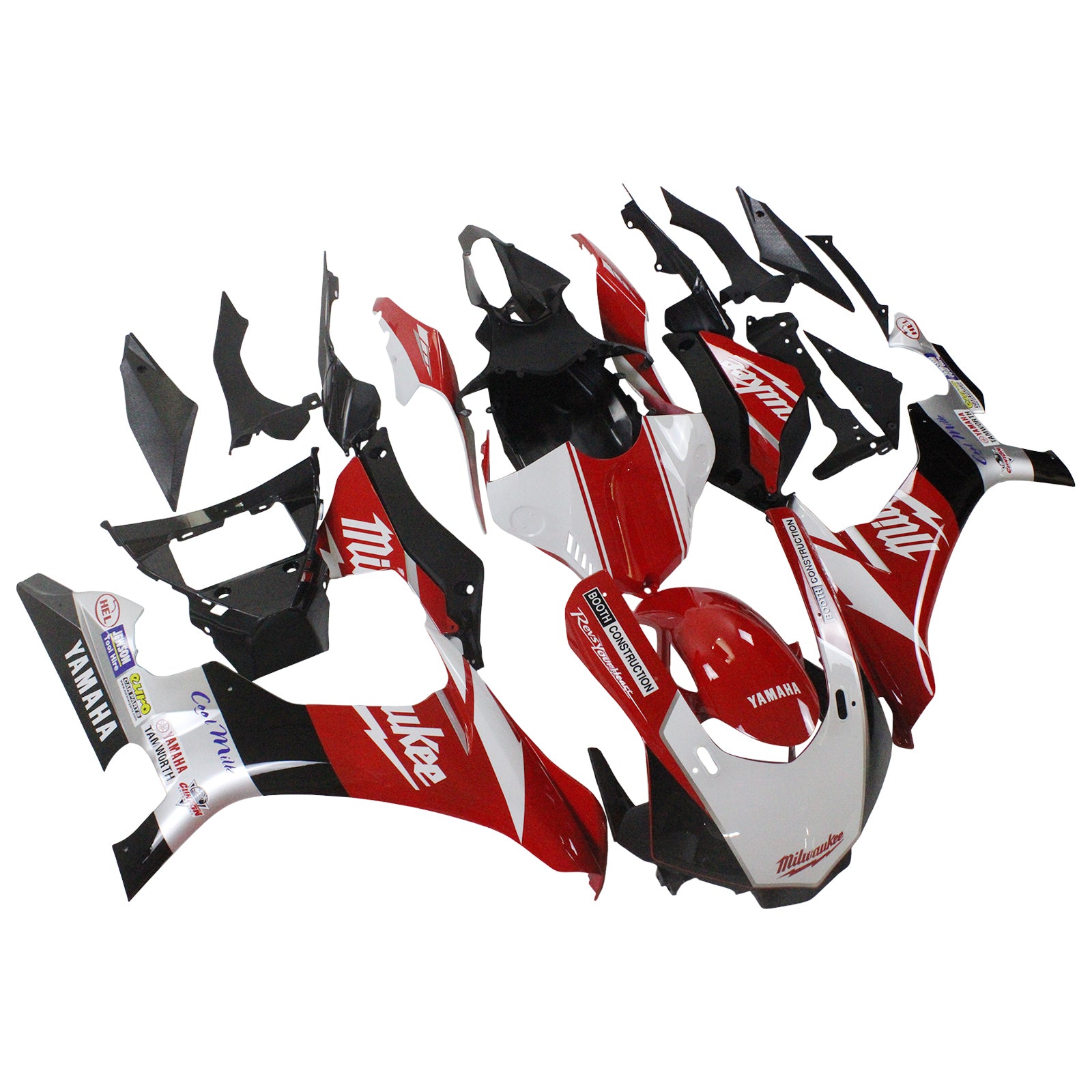 Amotopart Yamaha 2015–2019 YZF 1000 R1 rot-schwarzes Verkleidungsset