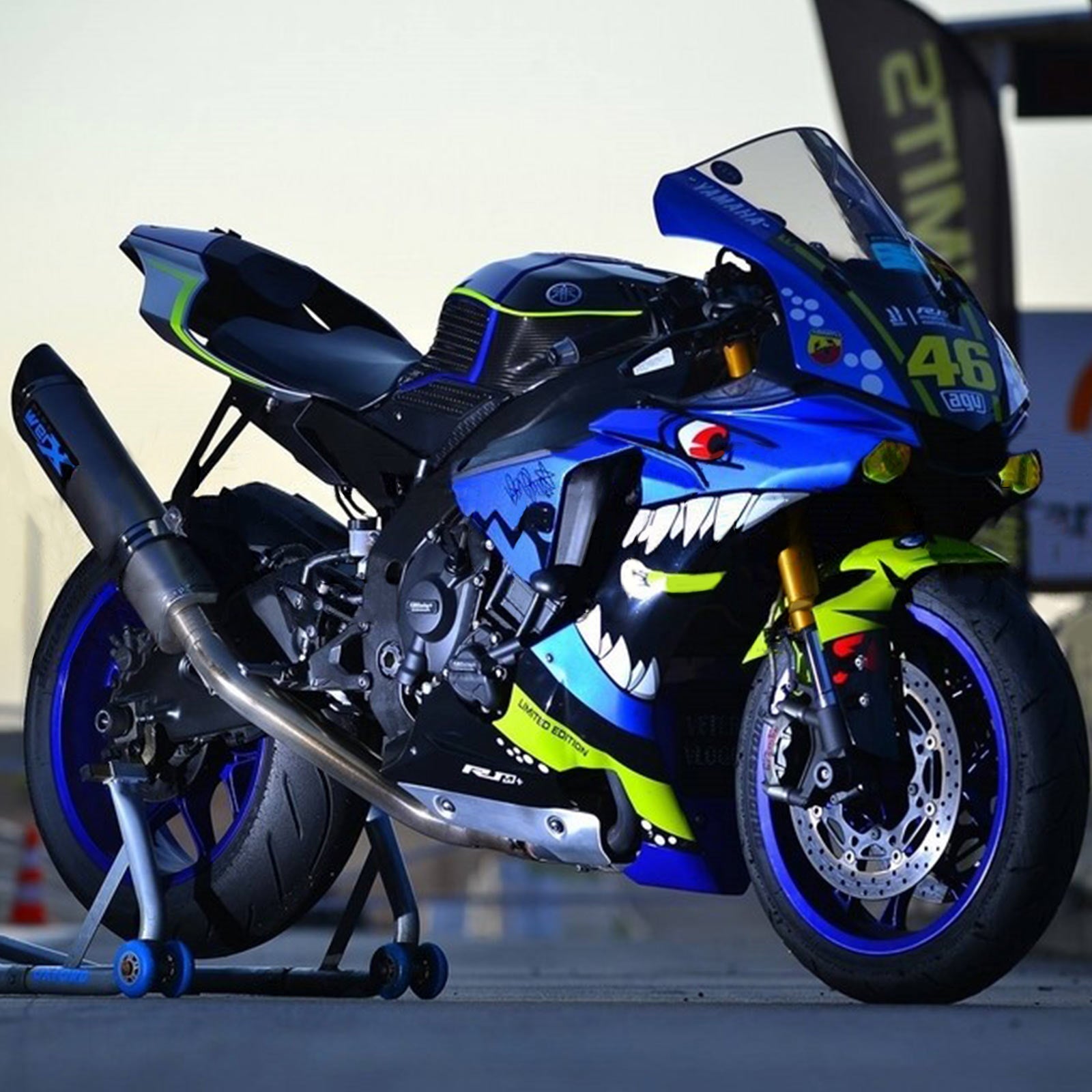 Amotopart Yamaha 2015–2019 YZF 1000 R1 Blaues Verkleidungsset