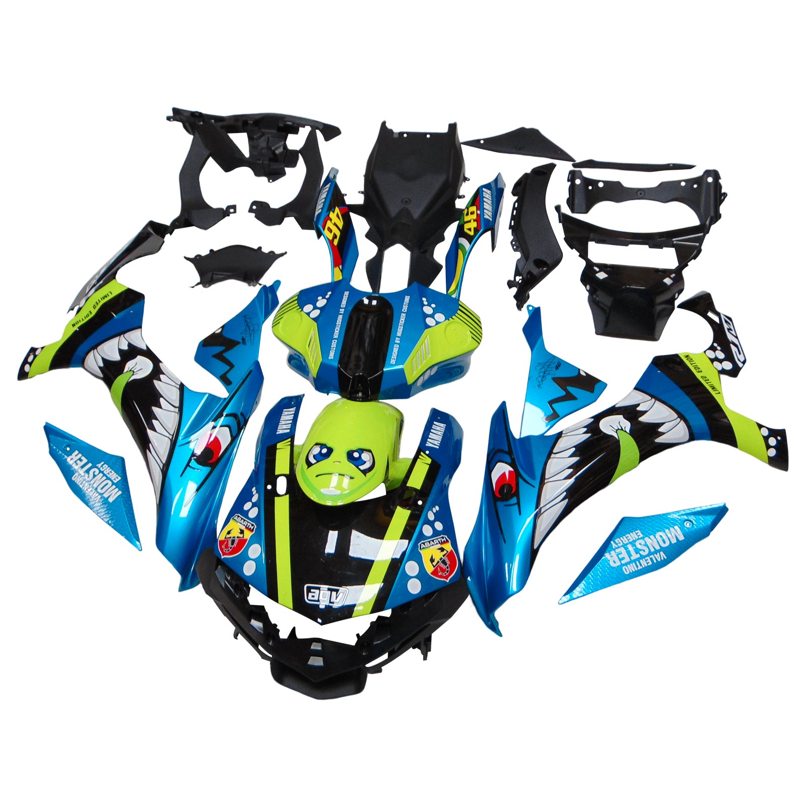 Amotopart Yamaha 2015–2019 YZF 1000 R1 Blaues Verkleidungsset