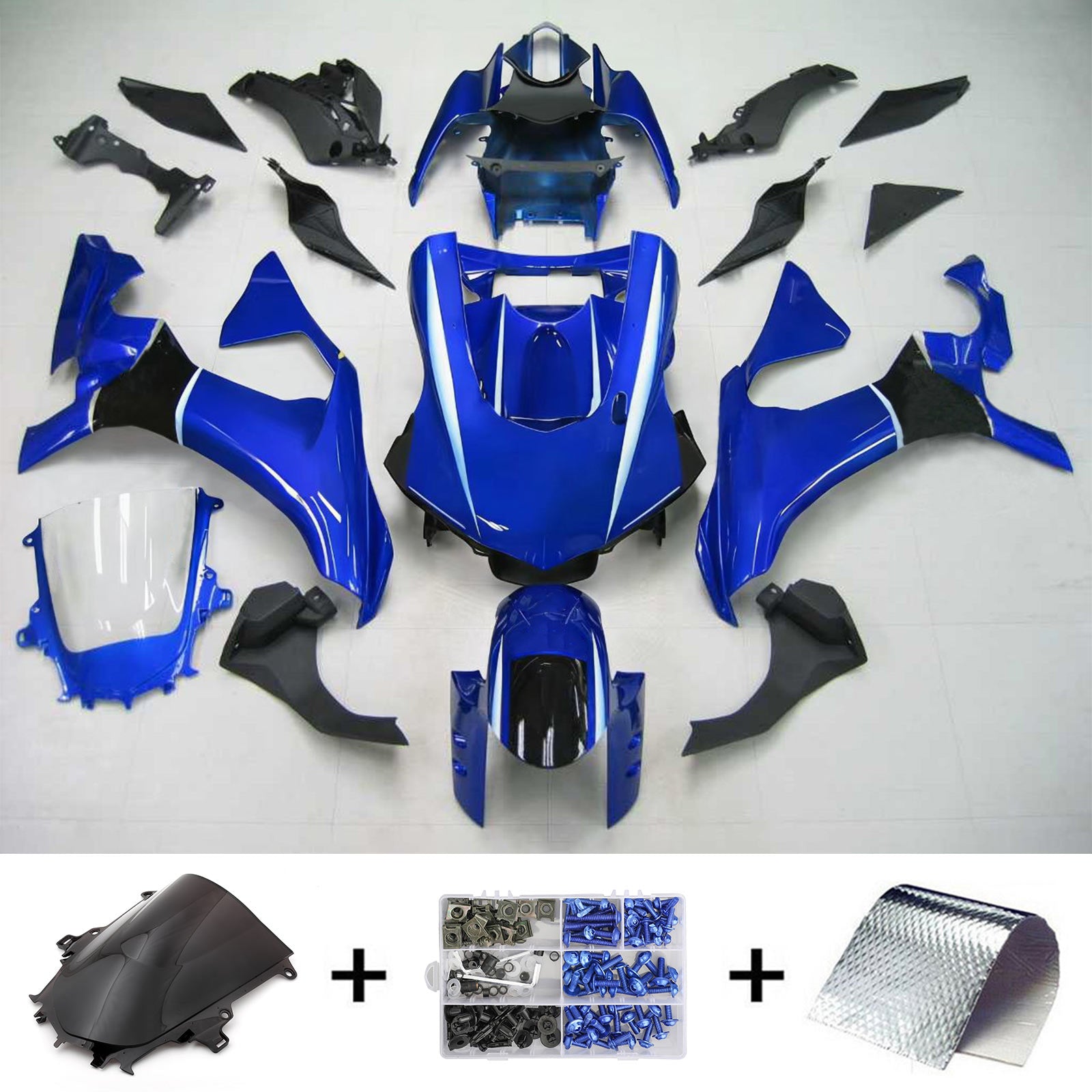 Amotopart Yamaha 2015-2019 YZF 1000 R1 Blue Fairing Kit