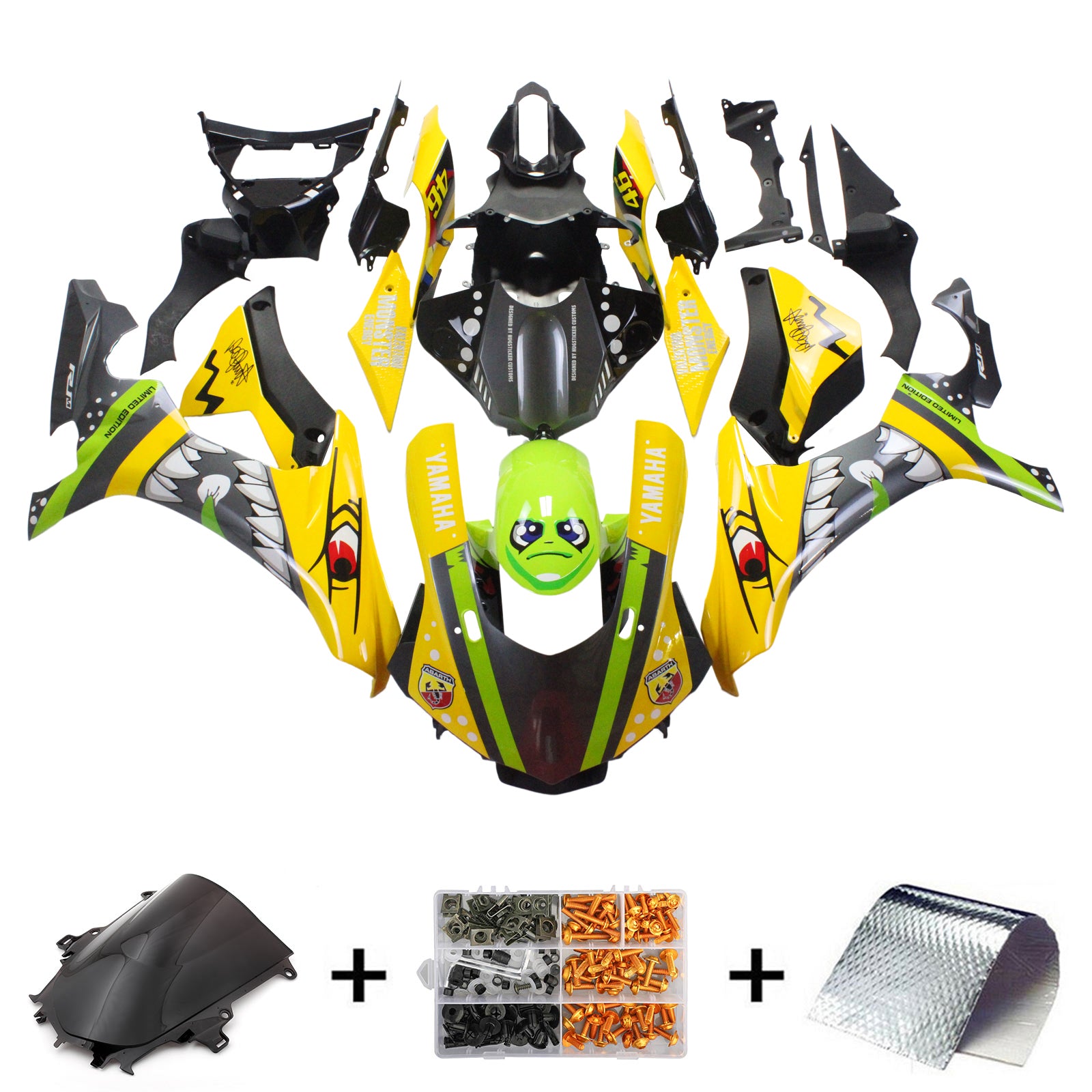 Injection Fairing Kit Bodywork Plastic ABS fit For Yamaha YZF 1000 R1 2015-2019