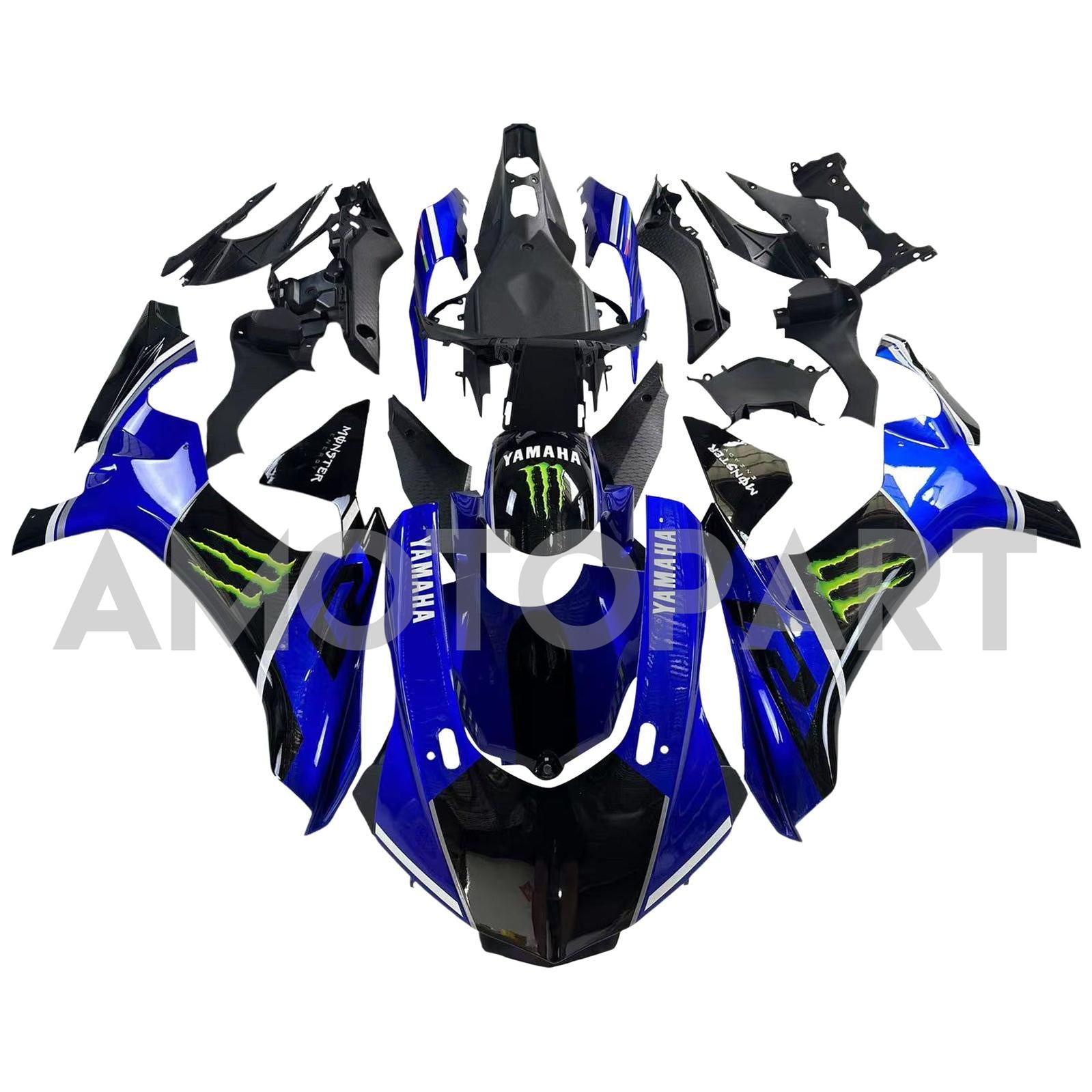 Amotopart Yamaha 2015-2019 YZF 1000 R1 Blue Black Fairing Kit