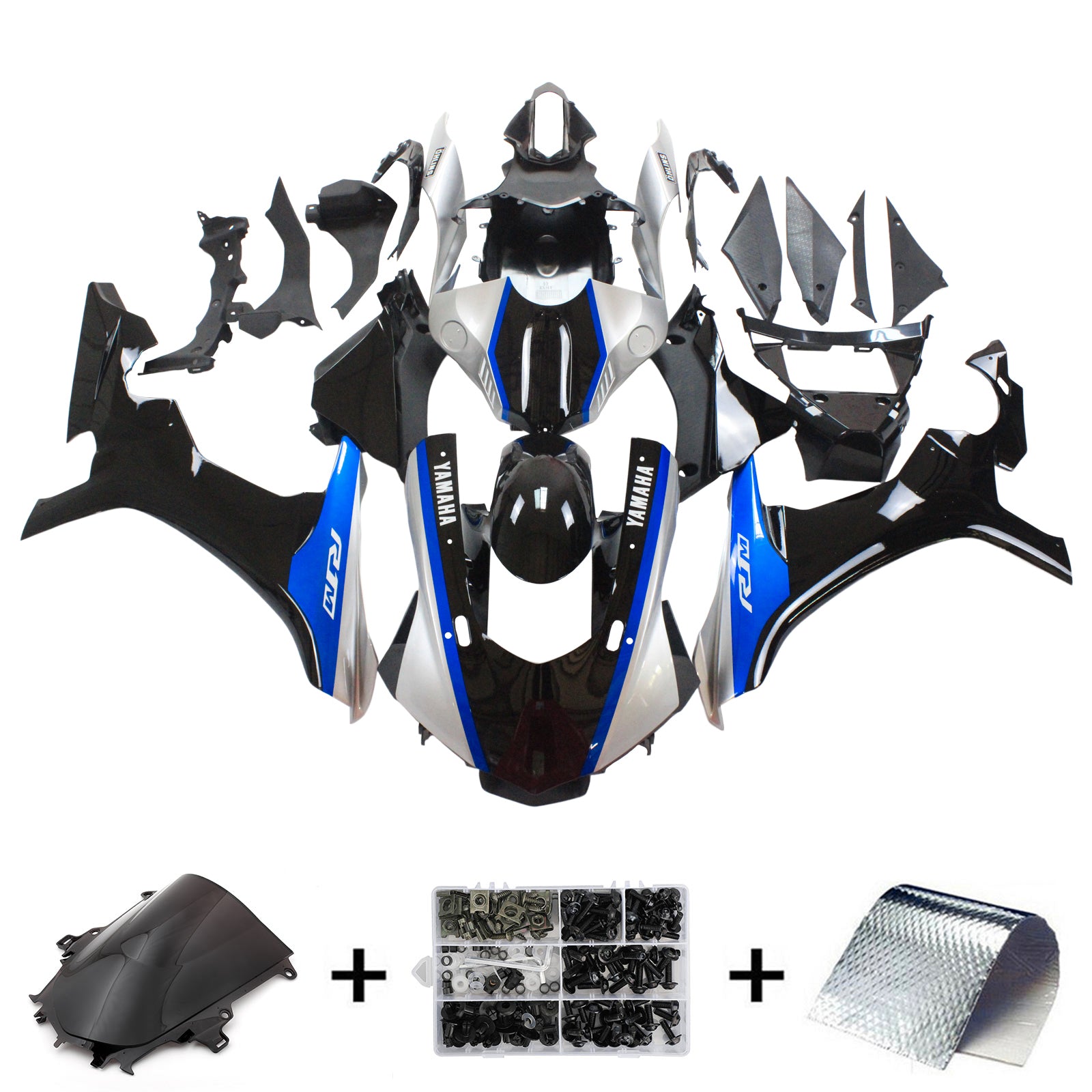 Kit de carenado de inyección, carrocería de plástico ABS apto para Yamaha YZF 1000 R1 2015-2019