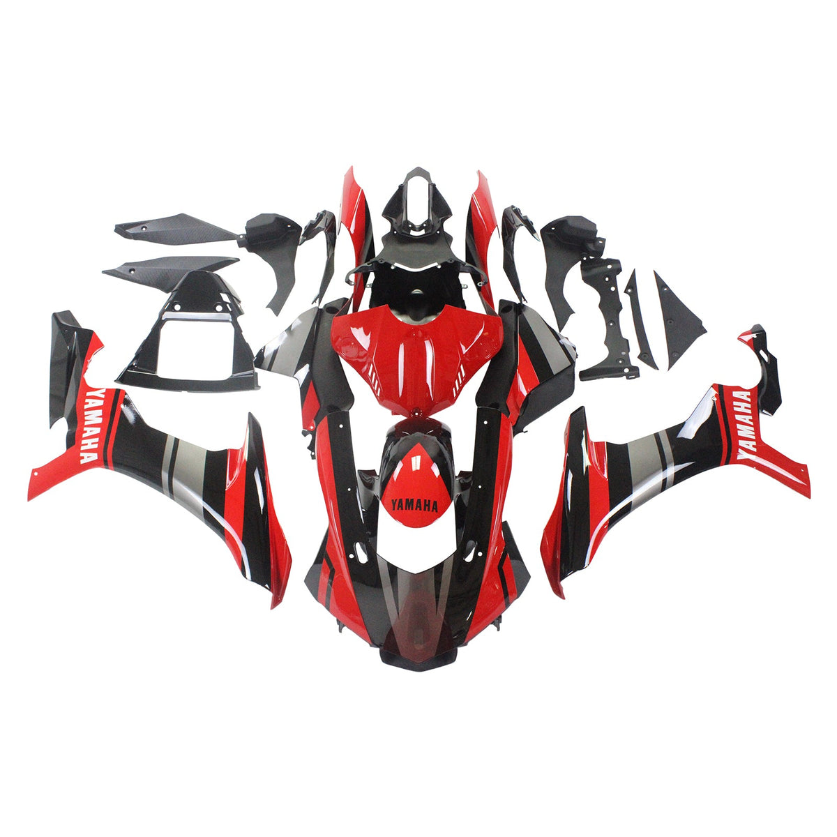 Amotopart Kit carena Yamaha 2015-2019 YZF 1000 R1 Rosso Nero-Reaper 1k