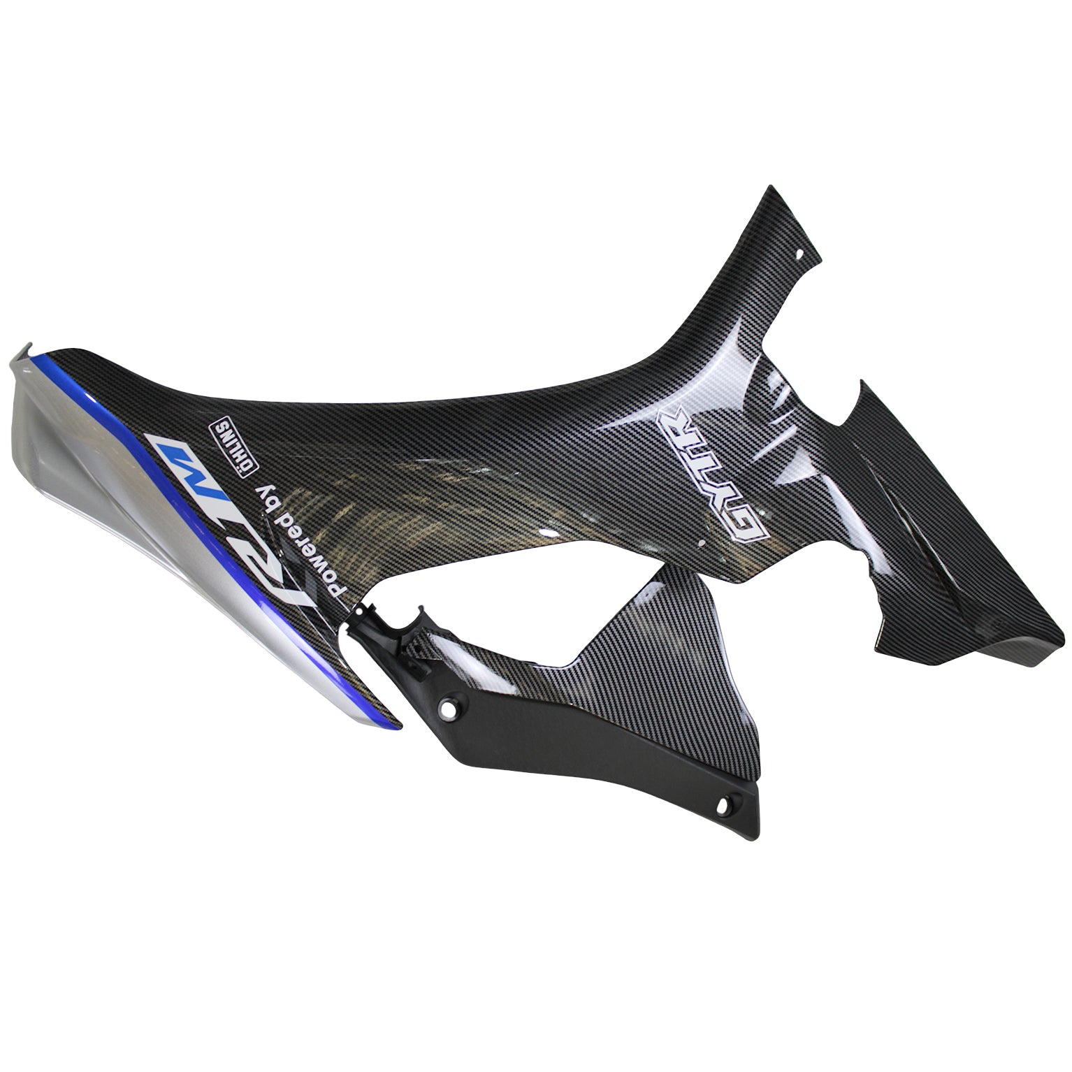 Amotopart Yamaha 2015–2019 YZF 1000 R1 blau-schwarzes Carbonfaser-Verkleidungsset