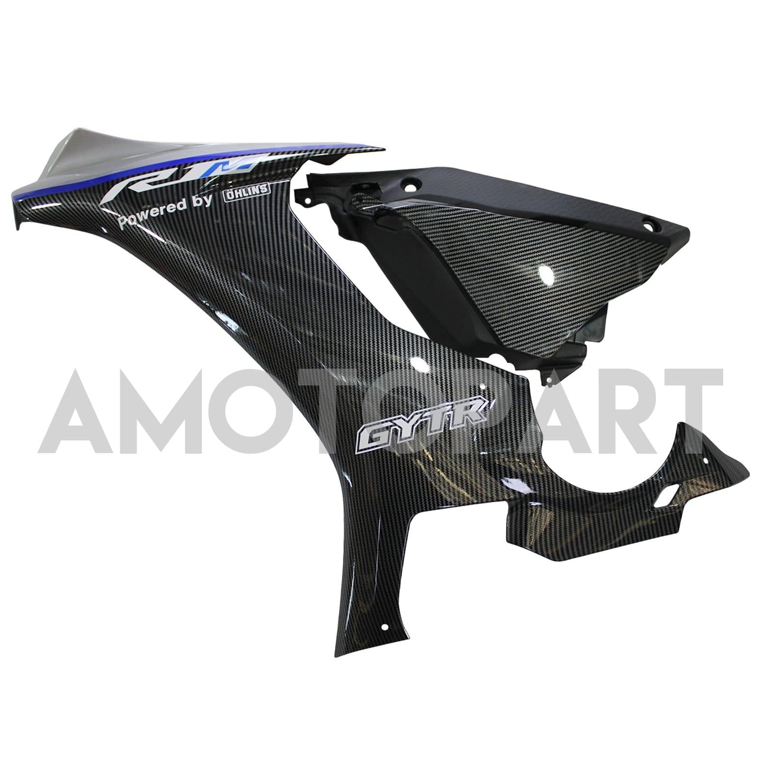 Amotopart Yamaha 2015-2019 YZF 1000 R1 Blue&Black Carbon Fiber Fairing Kit