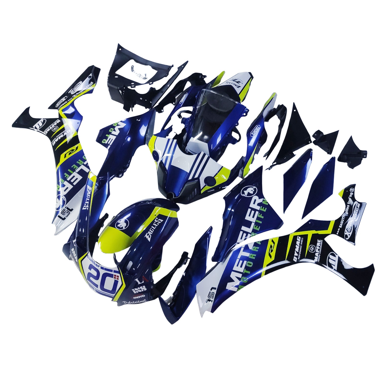 Amotopart Yamaha 2015-2019 YZF 1000 R1 Blue&Yellow Fairing Kit