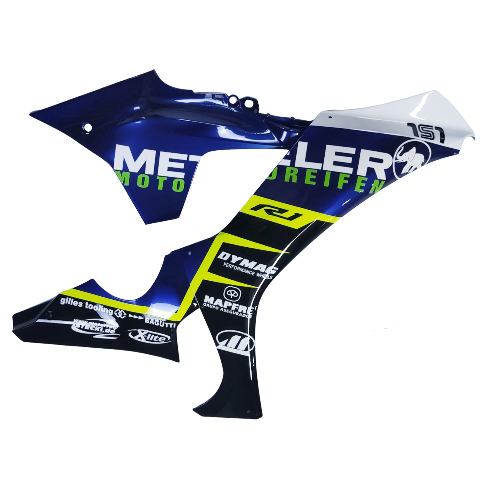 Amotopart Yamaha 2015–2019 YZF 1000 R1 Blau-Gelb Verkleidungsset