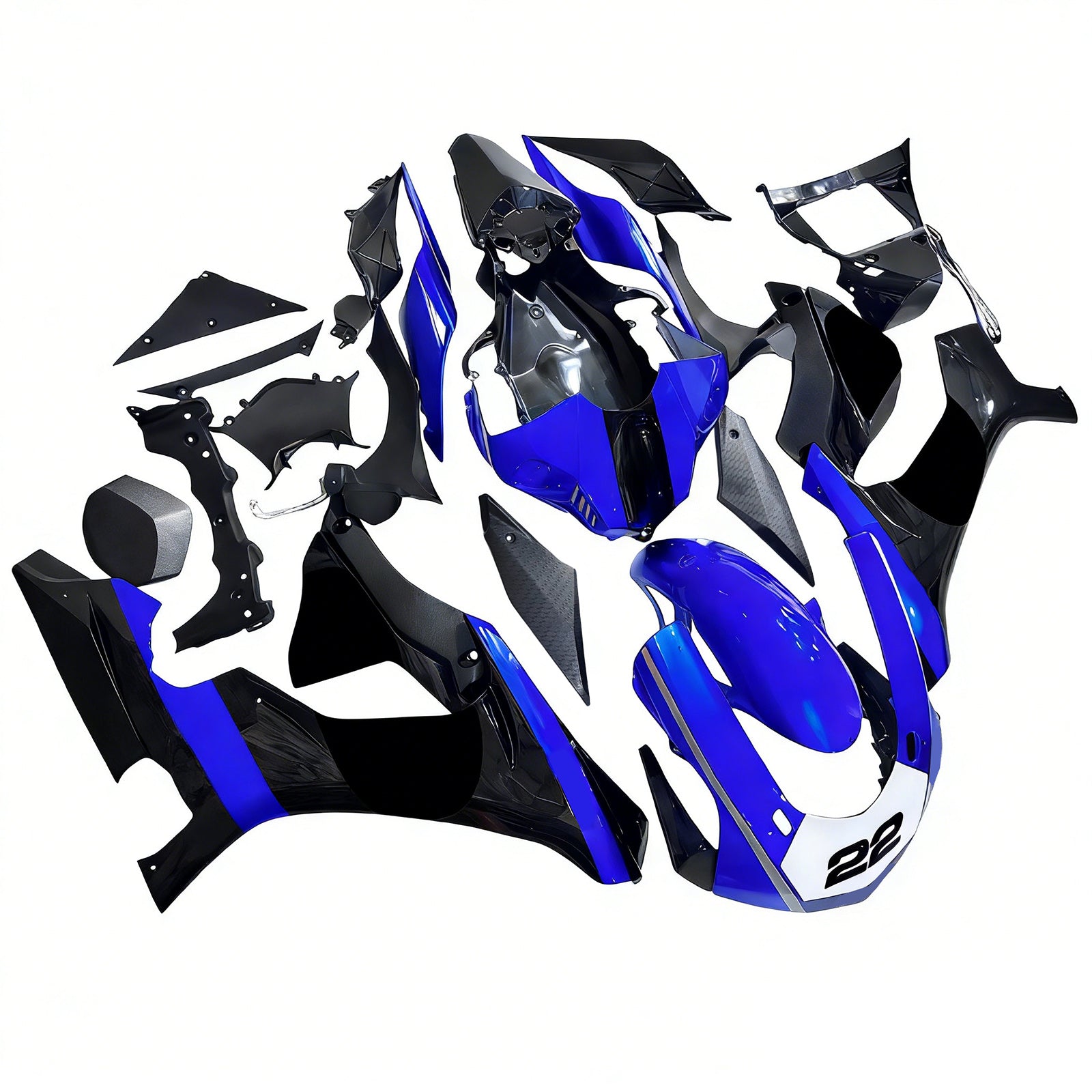 Amotopart Yamaha 2015-2019 YZF 1000 R1 Blue&Black Style5 Fairing Kit