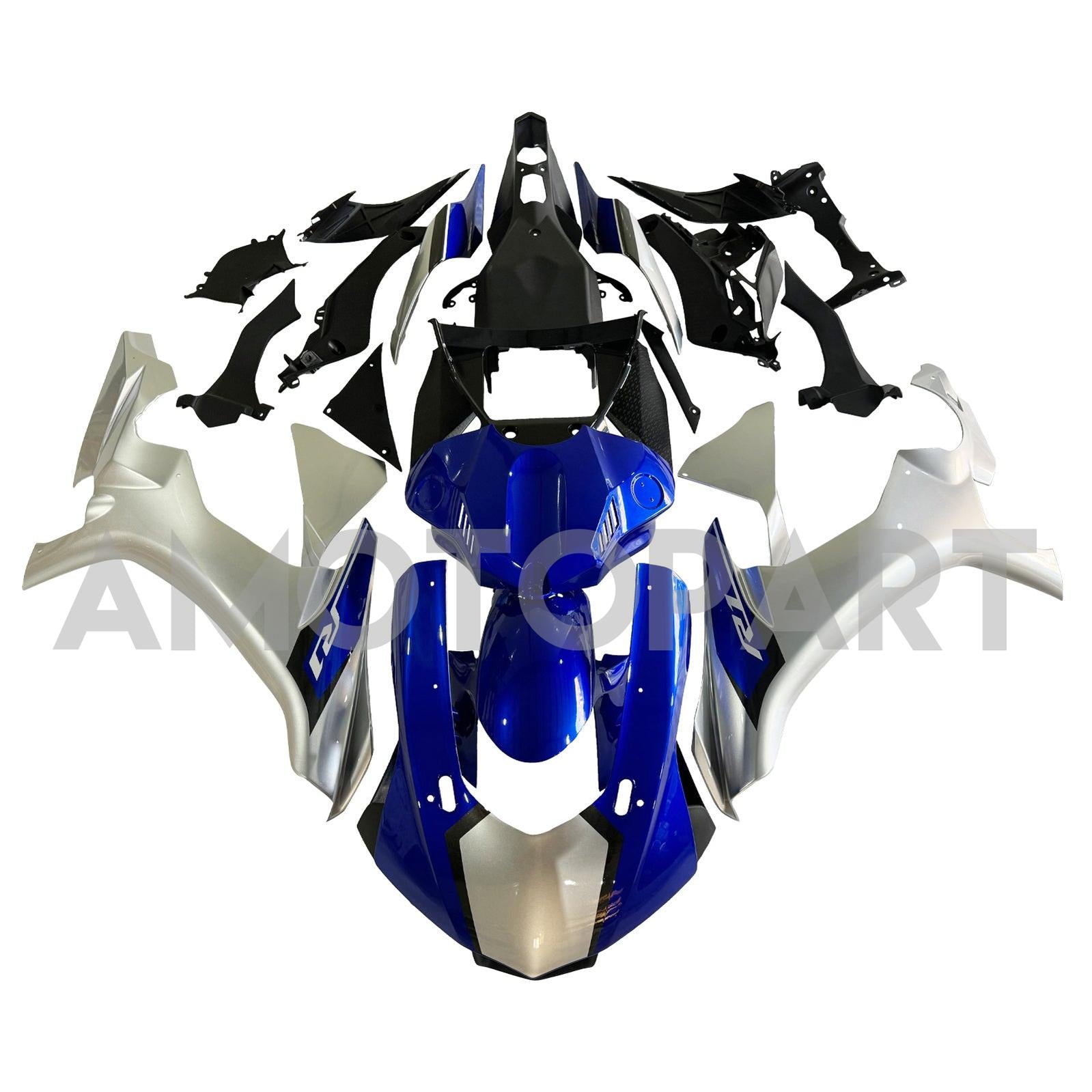 Amotopart Yamaha 2015-2019 YZF 1000 R1 Blue&Silver Fairing Kit