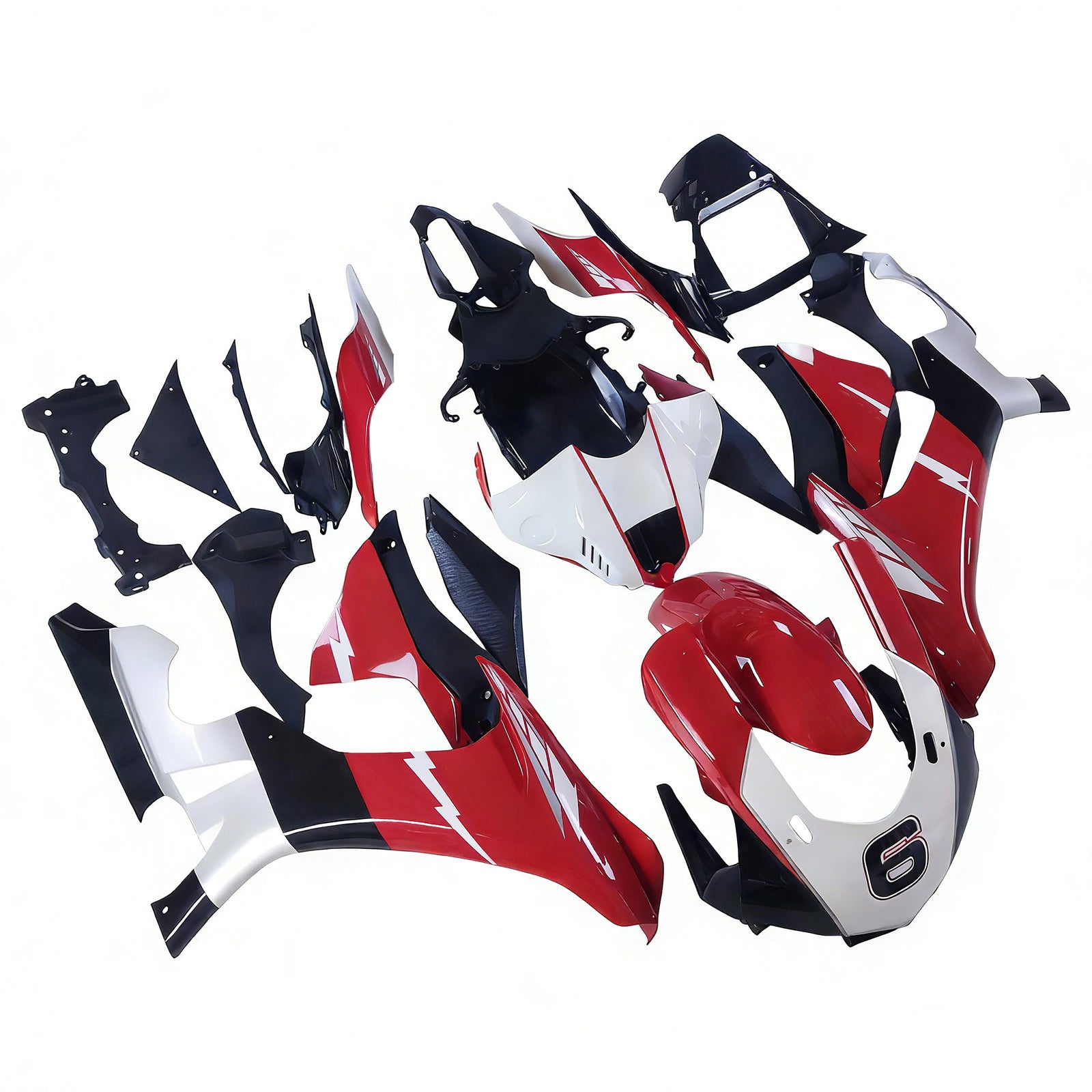 Amotopart Yamaha 2015-2019 YZF 1000 R1 White&Red Style1 Fairing Kit
