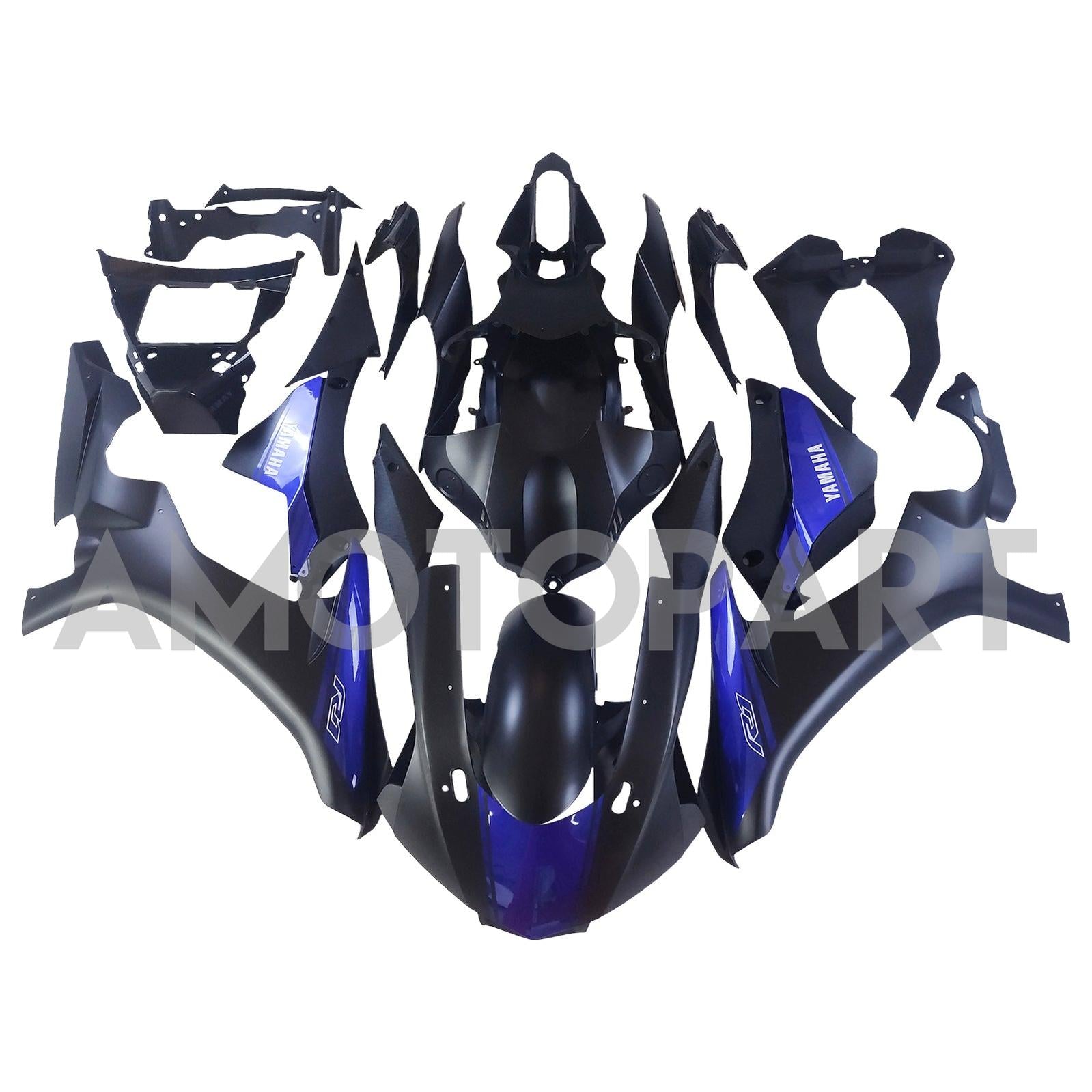 Amotopart Yamaha YZF 1000 R1 2015-2019 Matte Blue & Black Style 12 Fairing Kit