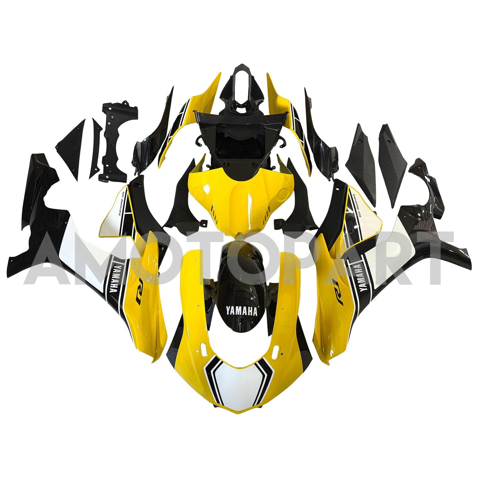 Amotopart Yamaha YZF 1000 R1 2015-2019 Yellow&White Fairing Kit