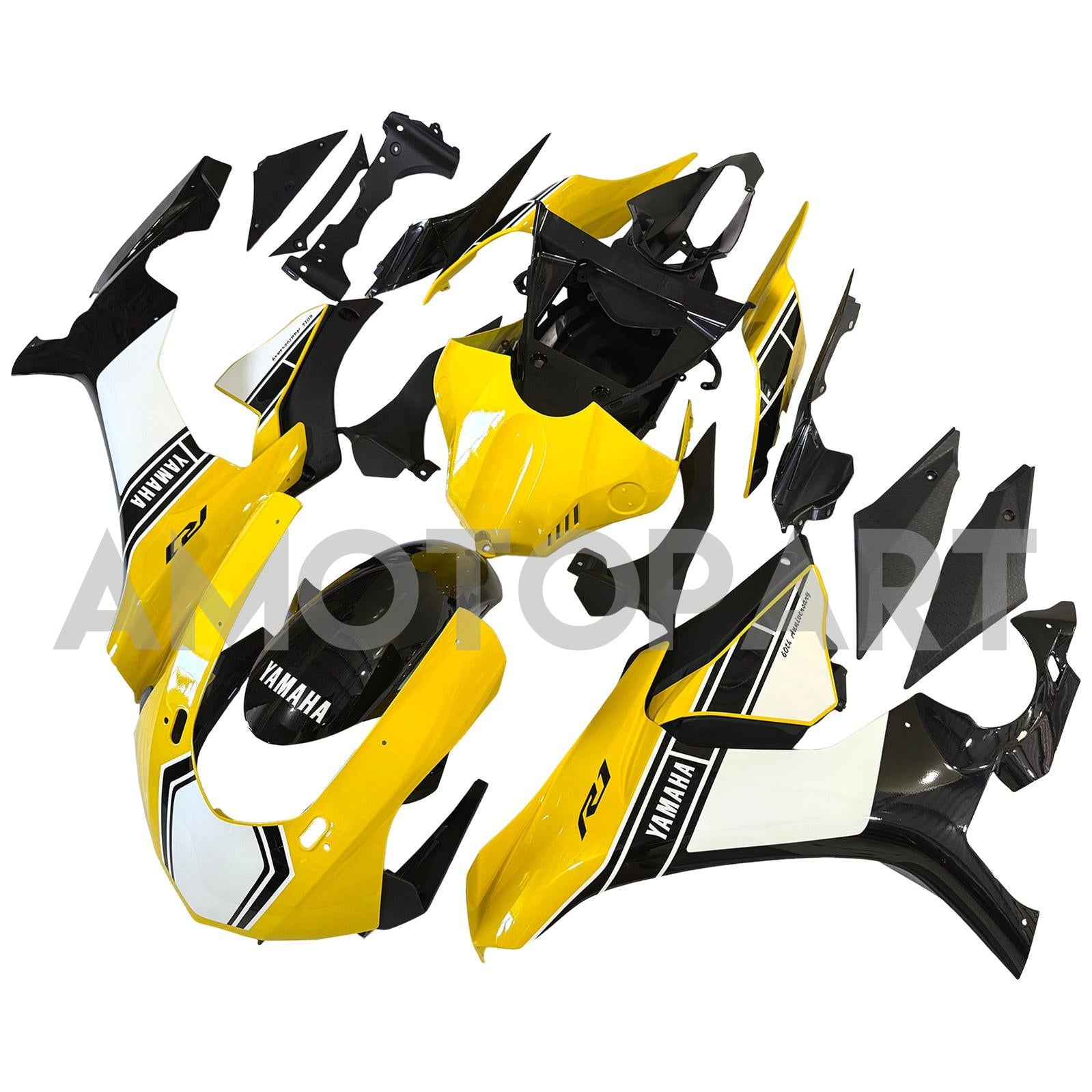 Amotopart Yamaha YZF 1000 R1 2015-2019 Yellow&White Fairing Kit