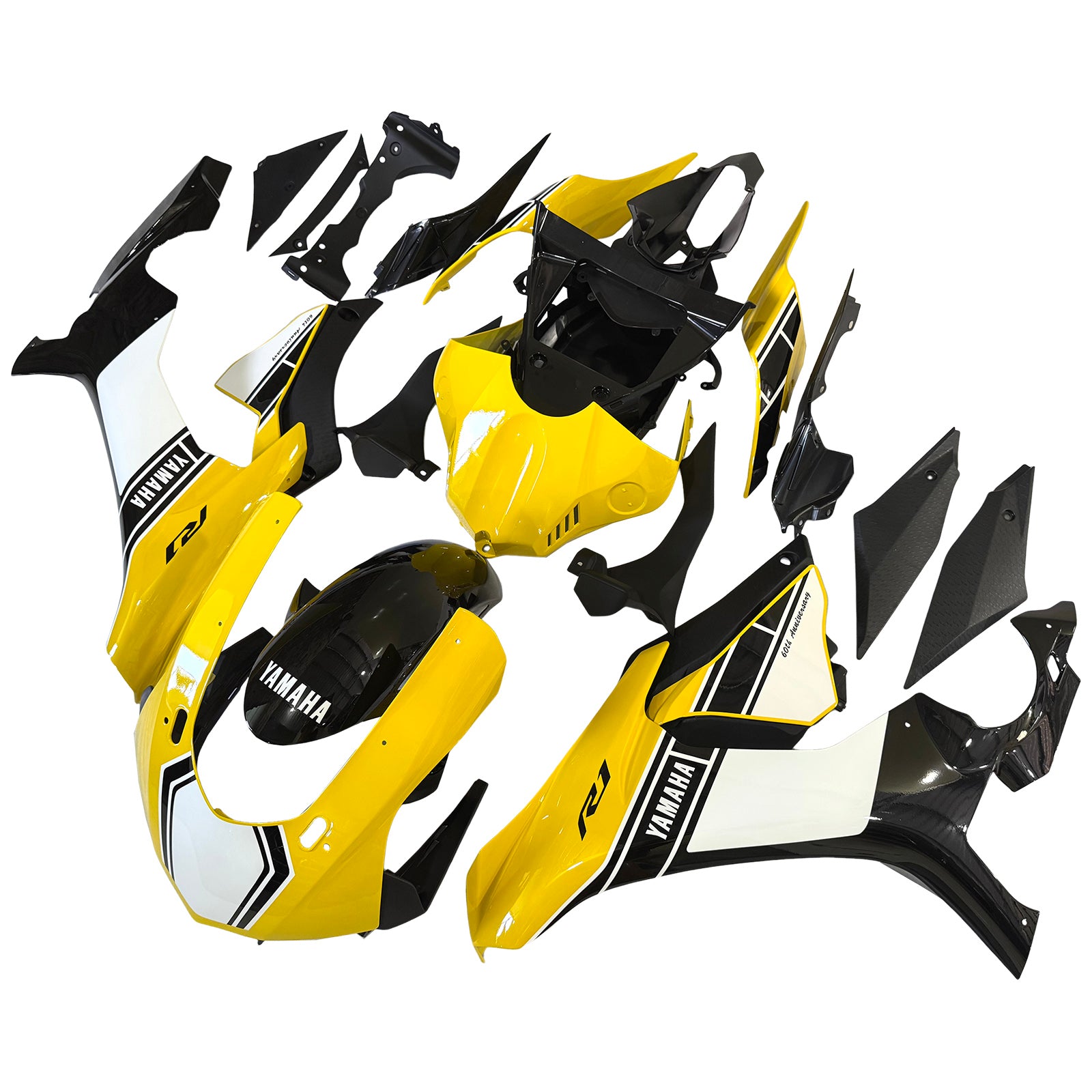 Amotopart Yamaha YZF 1000 R1 2015-2019 Yellow&White Fairing Kit