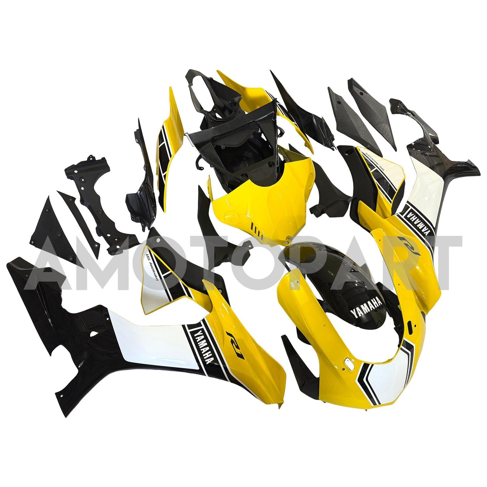Amotopart Yamaha YZF 1000 R1 2015-2019 Yellow&White Fairing Kit
