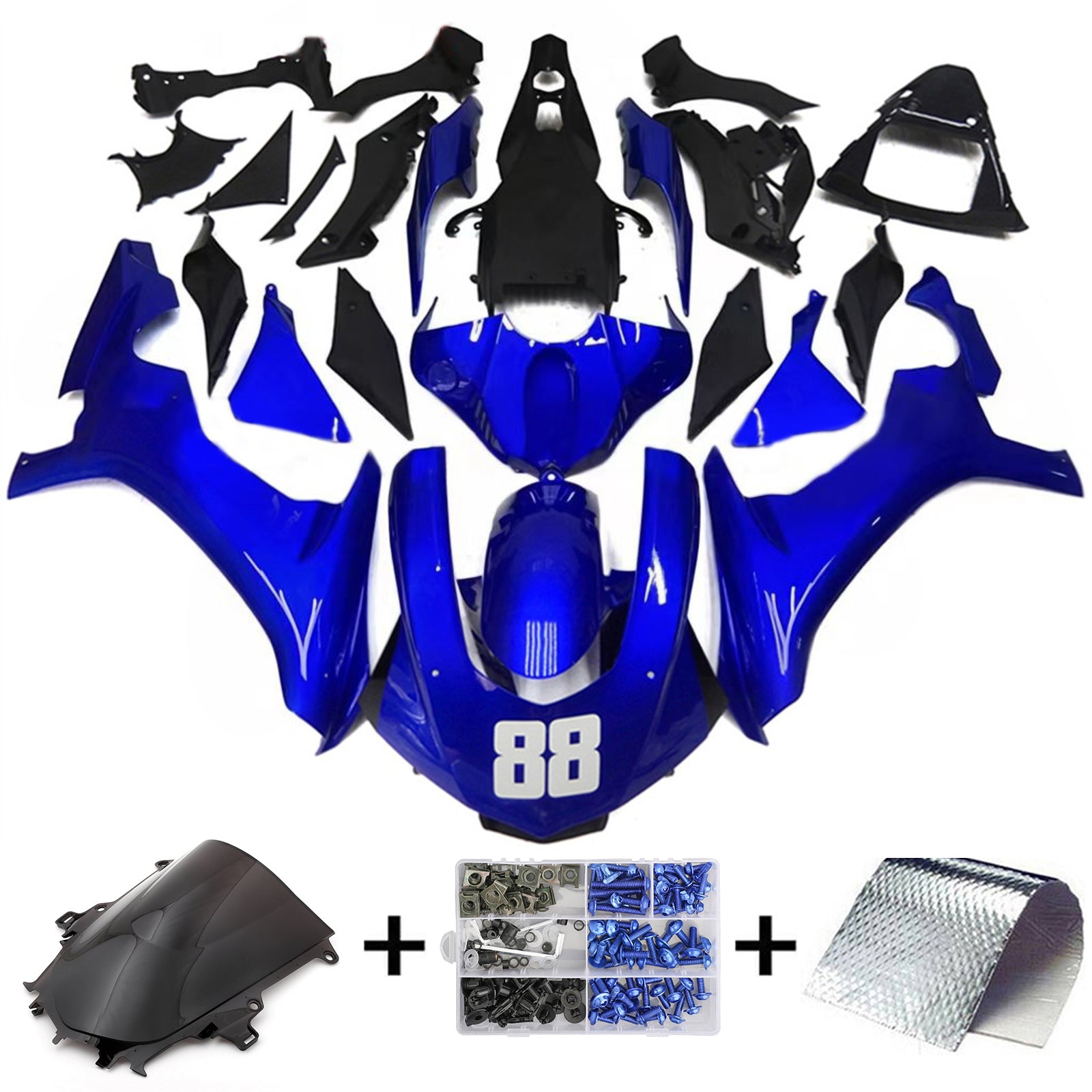 Amotopart Kit Carena Blu Lucido Yamaha YZF 1000 R1 2015-2019