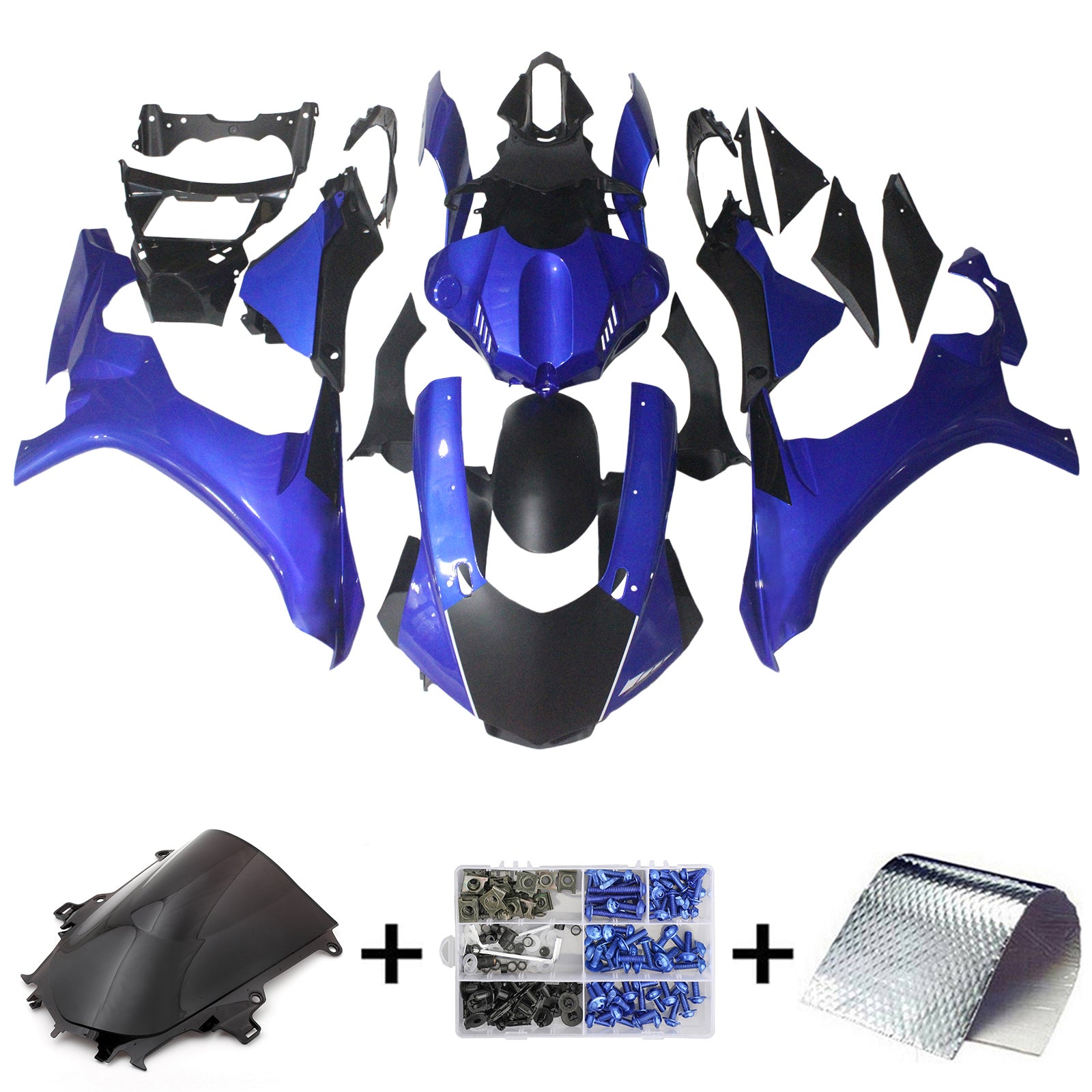 Amotopart Yamaha Yzf 1000 R1 2015-2019 Bleu avec un carénage de logo