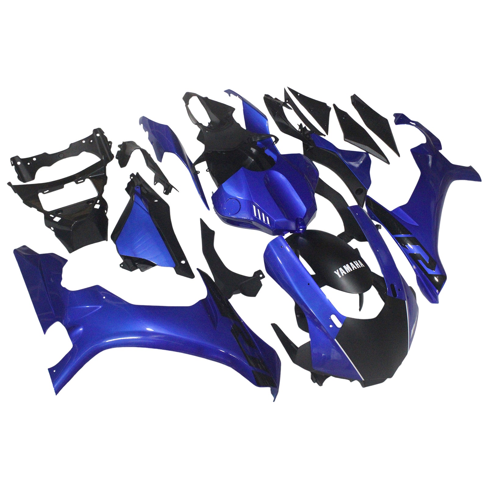 Amotopart Verkleidungsset für Yamaha YZF 1000 R1 2015–2019, Blau mit Logo