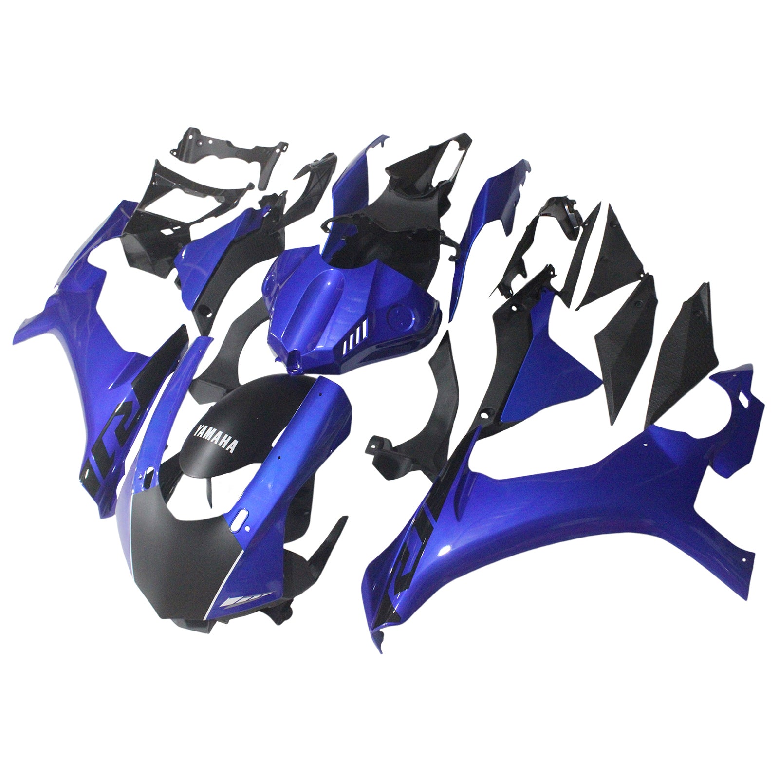 Amotopart Verkleidungsset für Yamaha YZF 1000 R1 2015–2019, Blau mit Logo