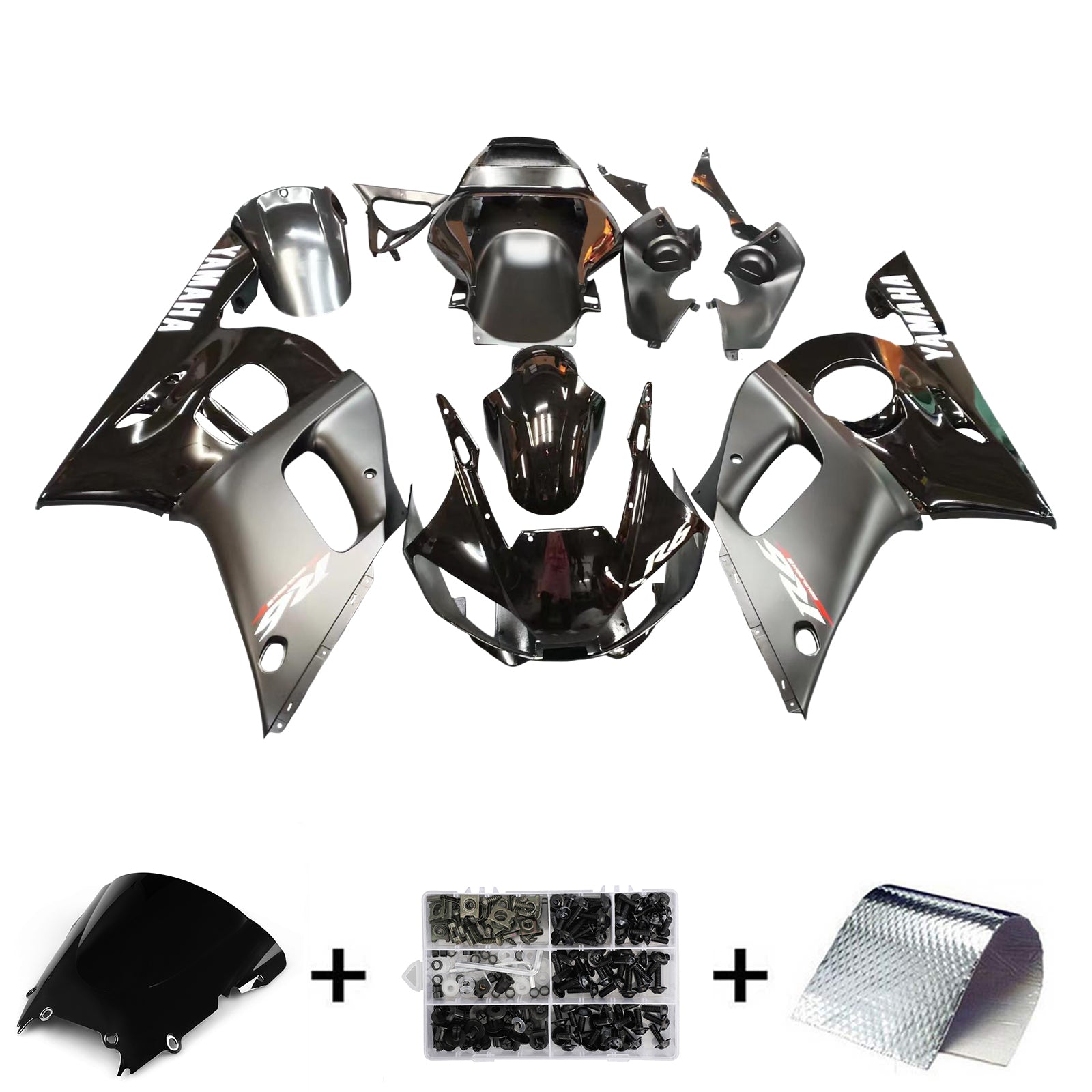 Kit de carénage noir Amotopart 1998-2002 Yamaha YZF 600 R6