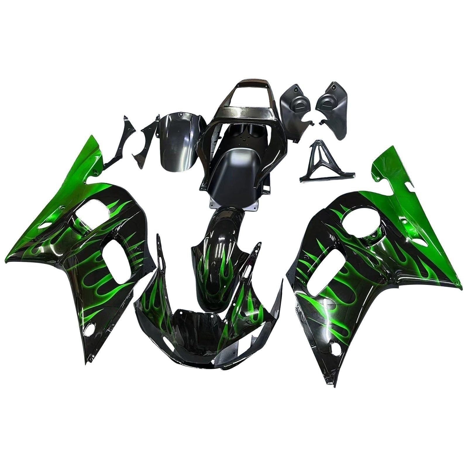 Amotopart 1998-2002 Yamaha YZF 600 R6 Black Green Fairing Kit
