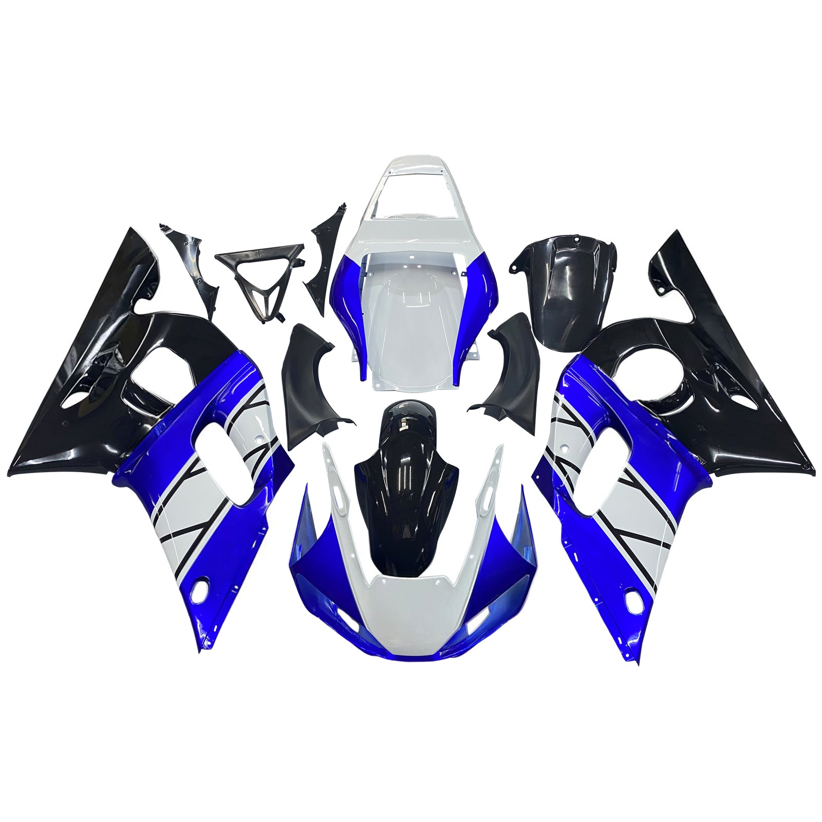 Amotopart 1998-2002 Yamaha YZF 600 R6 White Black Blue Fairing Kit