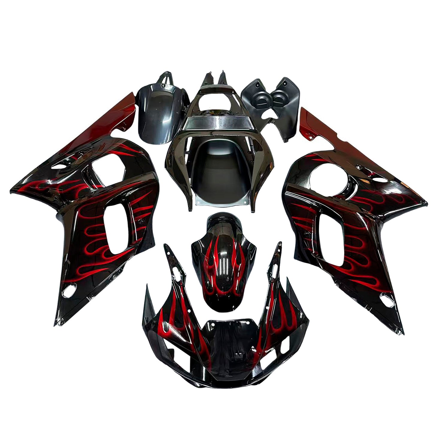 Amotopart 1998-2002 Yamaha YZF 600 R6 Black Red Fairing Kit