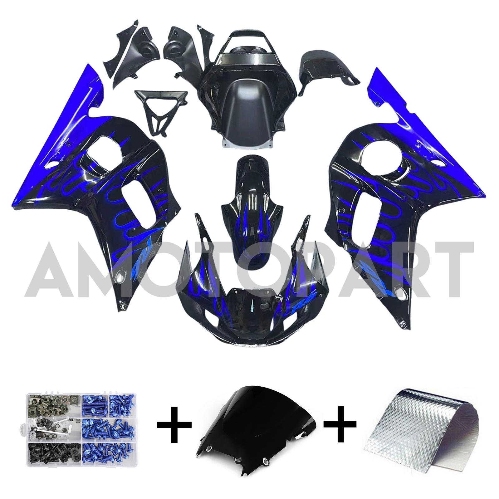 Amotopart 1998-2002 Yamaha YZF-R6 Blue Fairing Kit