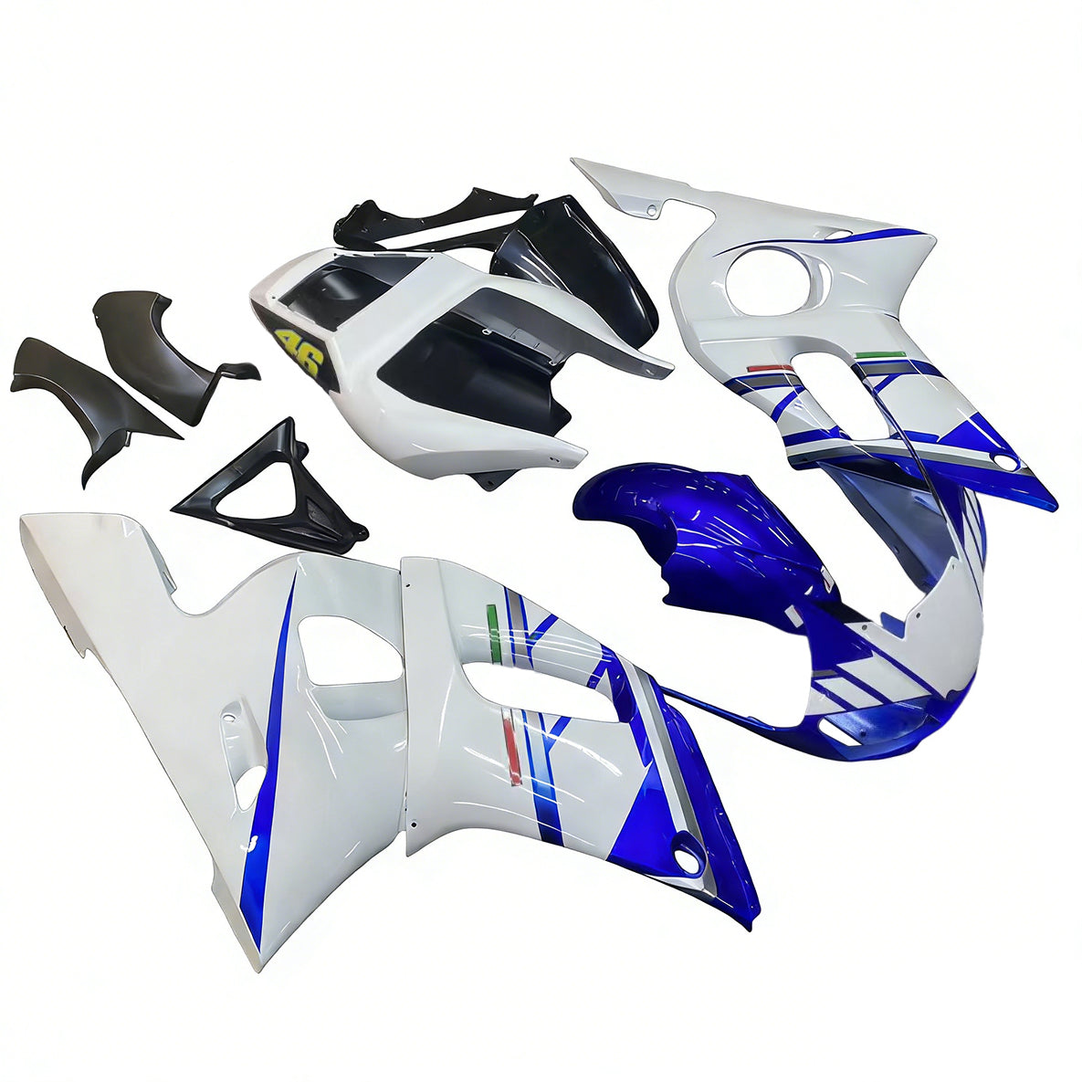 Amotopart Yamaha YZF 600 R6 1998-2002 Blue&White Fairing Kit