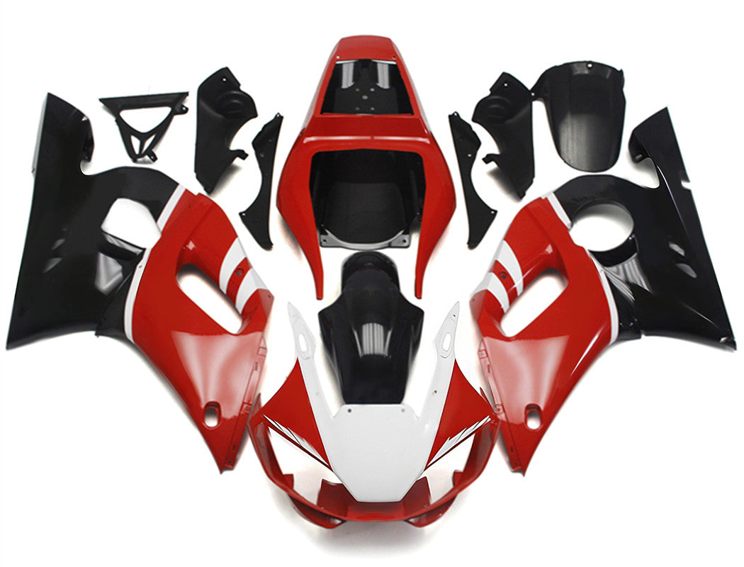 Amotopart Kit carena Yamaha YZF 600 R6 1998-2002 Rosso e Nero Style 5