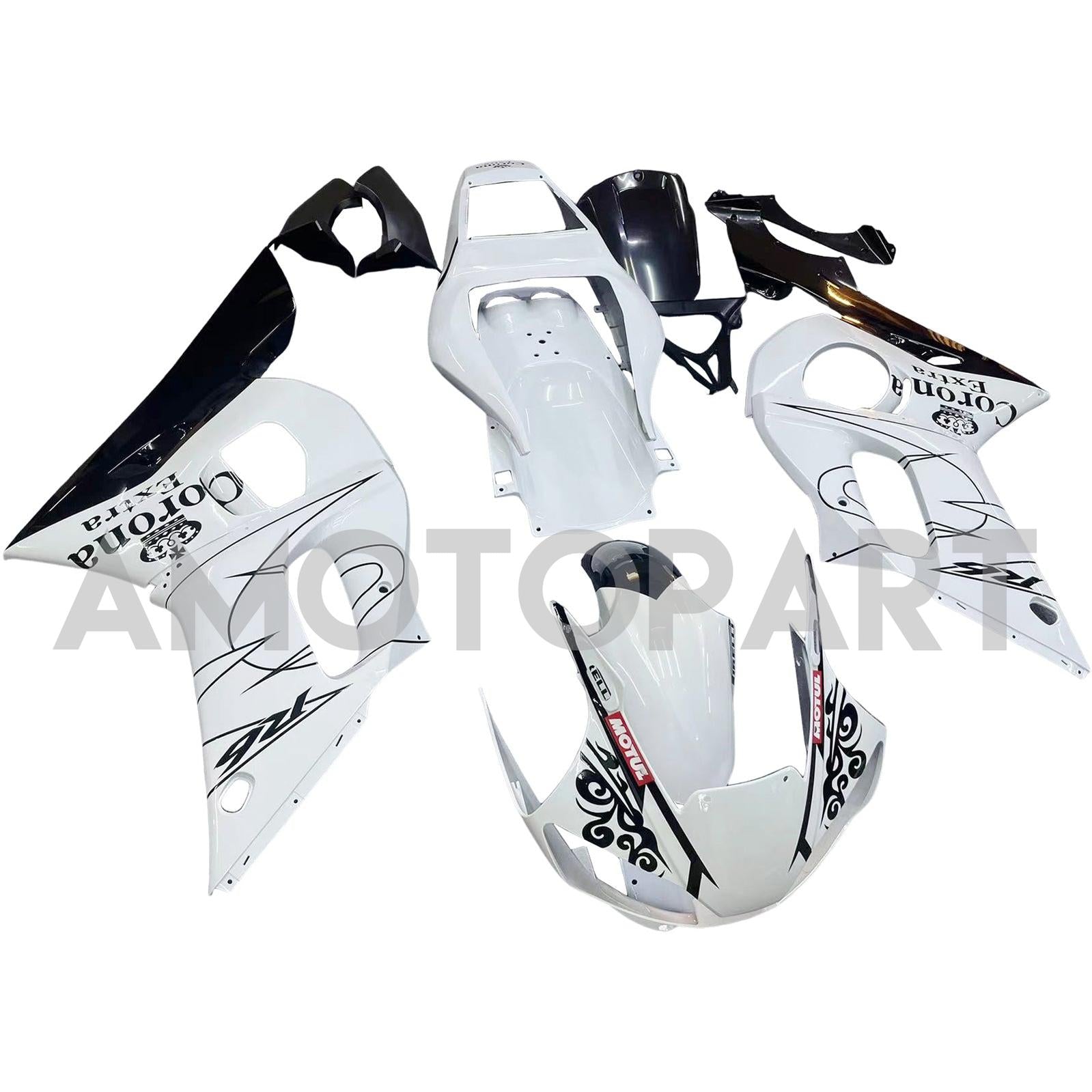 Amotopart Yamaha YZF 600 R6 1998-2002 White Fairing Kit