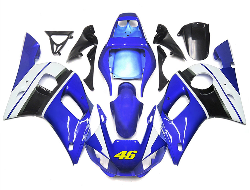 Amotopart Yamaha YZF 600 R6 1998-2002 Blue&Black Style3 Fairing Kit