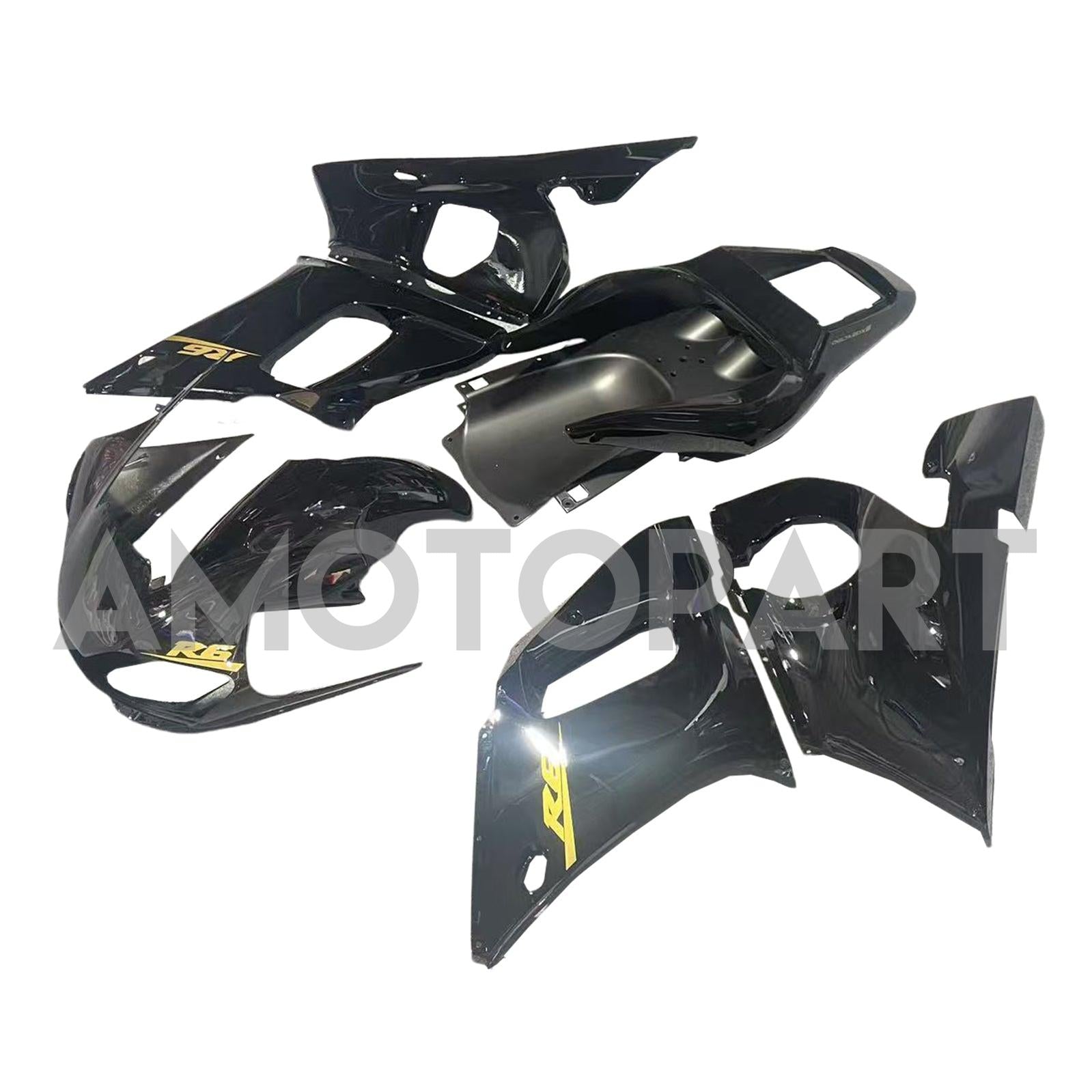 Amotopart Yamaha YZF 600 R6 1998-2002 Black Fairing Kit