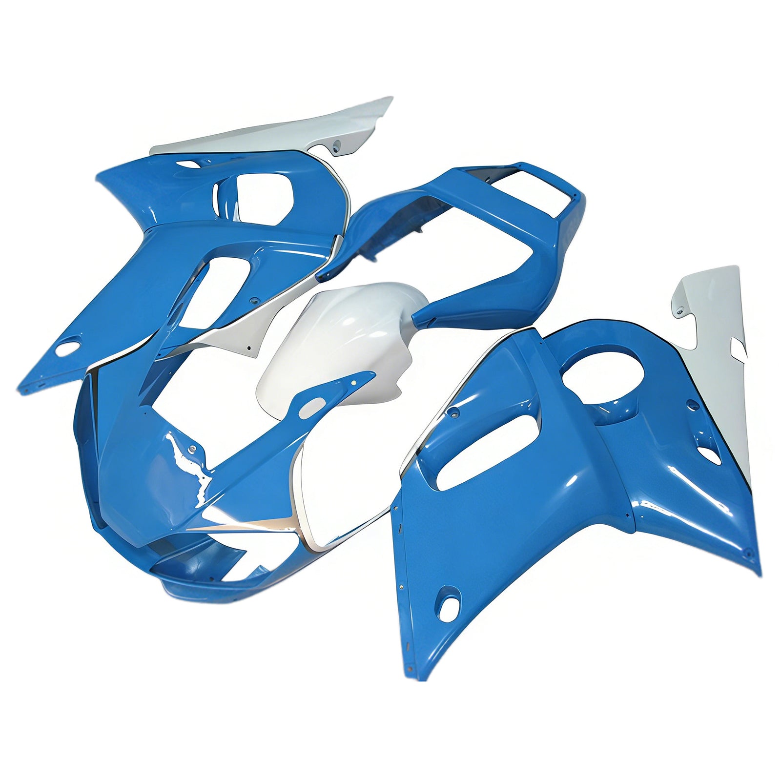 Amotopart 1998-2002 Yamaha YZF 600 R6 Azul y Blanco Style1 Kit de carenado