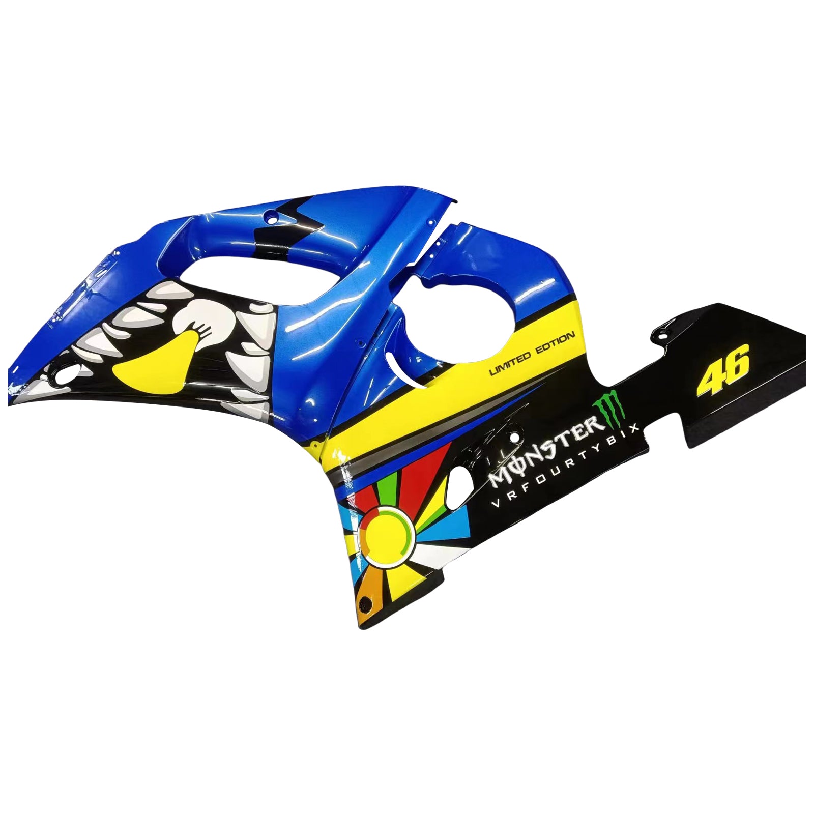 Amotopart 1998-2002 Yamaha YZF 600 R6 Blau&Yellow Monster Verkleidungssatz