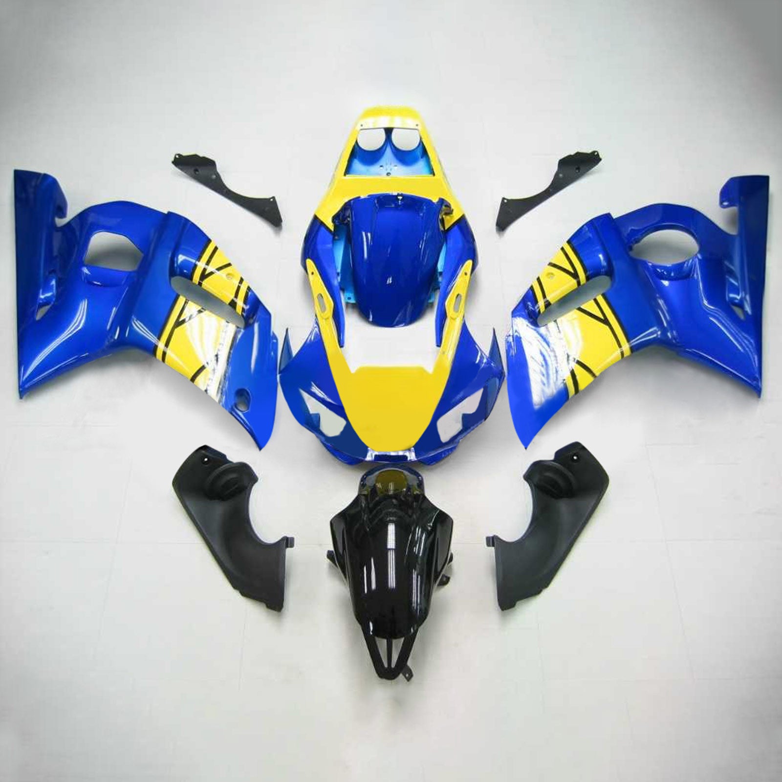 Amotopart Yamaha 1998-2002 YZF 600 R6 Blue Yellow Fairing Kit