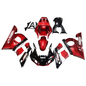 Amotopart Yamaha 1998-2002 YZF 600 R6 Red With Black White Fairing Kit