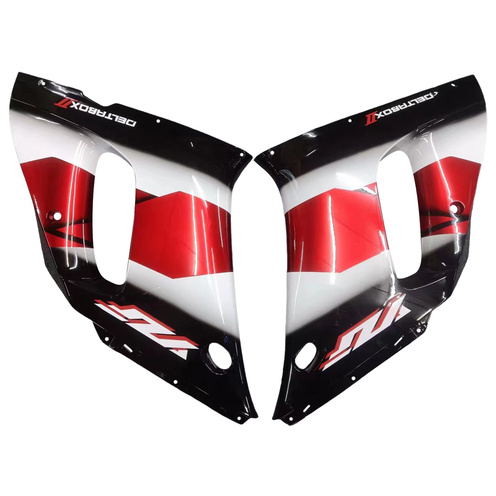 Amotopart Yamaha 1998-2002 YZF 600 R6 Red With Black White Fairing Kit