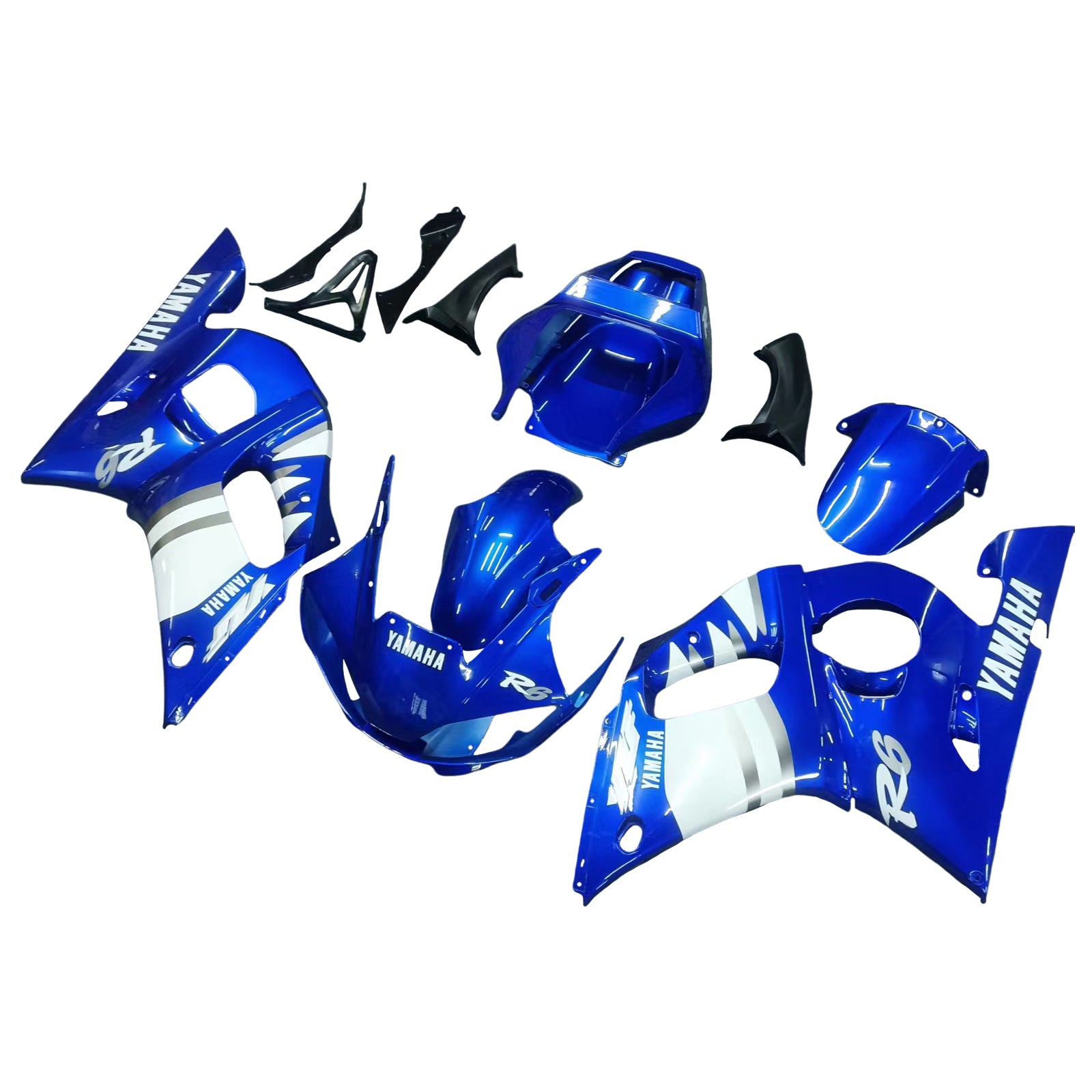 Amotopart Yamaha 1998-2002 YZF 600 R6 Blue Mix White Fairing Kit