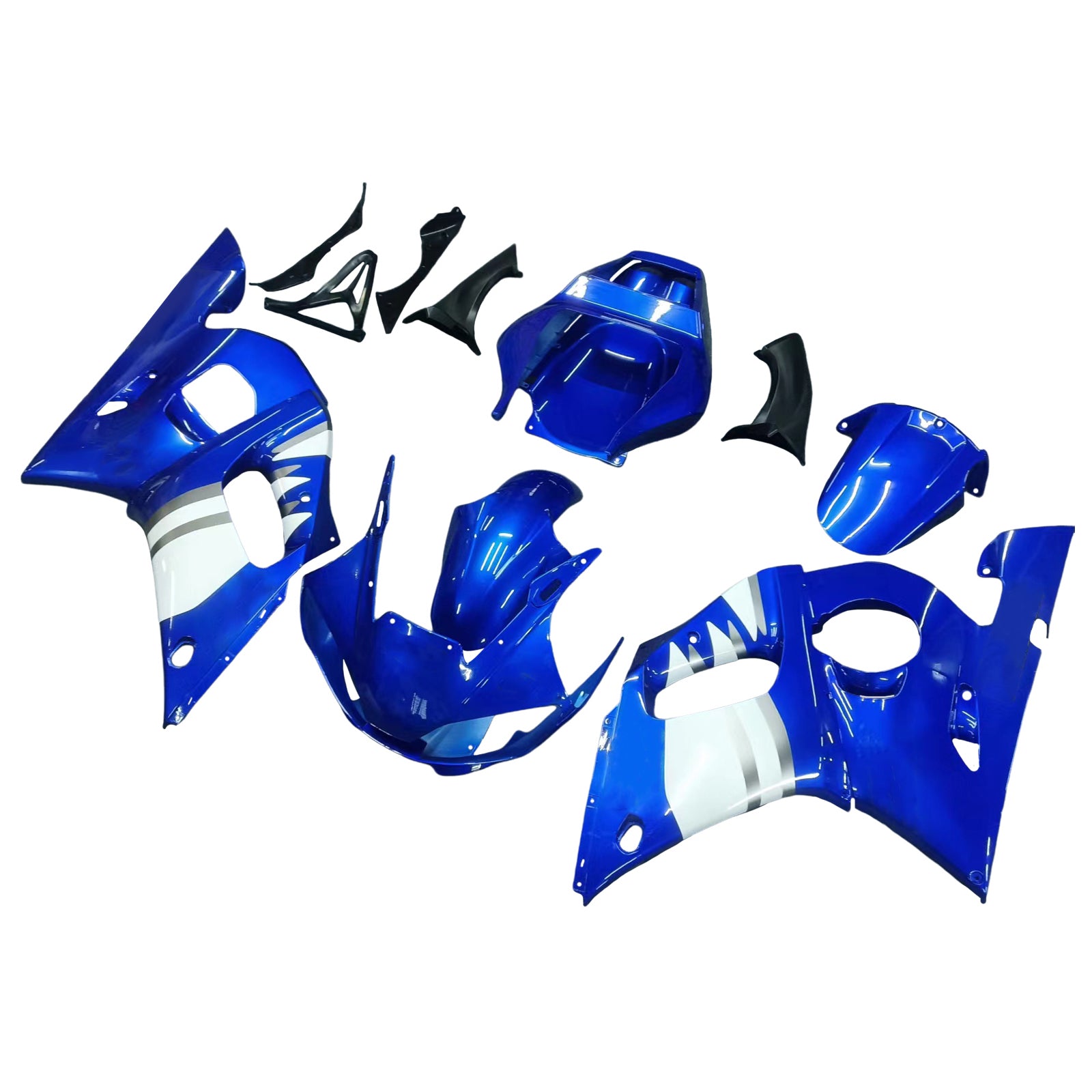 Amotopart Yamaha 1998-2002 YZF 600 R6 Blue Mix White Fairing Kit