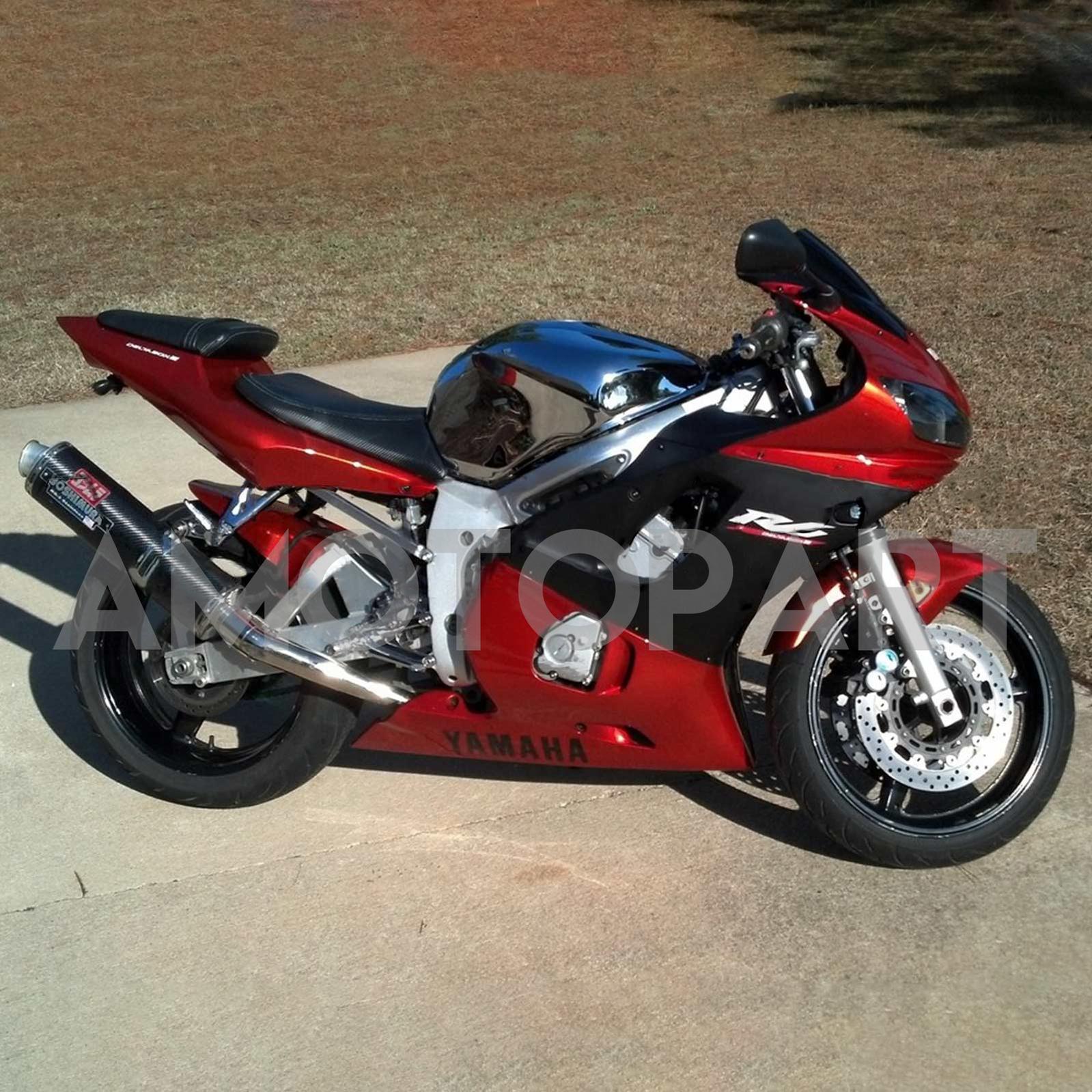 Amotopart Yamaha 1998-2002 YZF 600 R6 Orange Schwarzverkleidungskit
