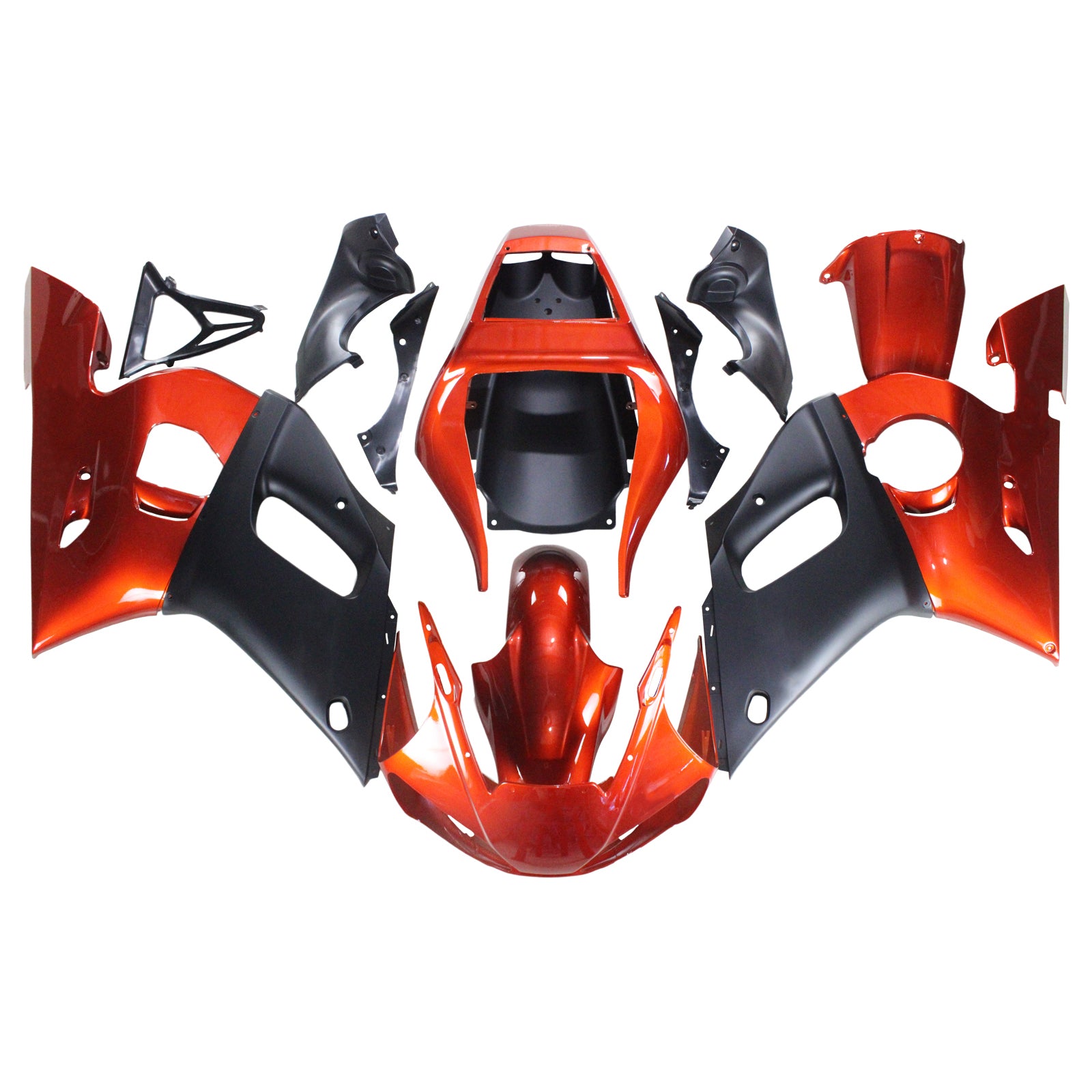 Amotopart Yamaha 1998-2002 YZF 600 R6 Orange Black Fairing Kit