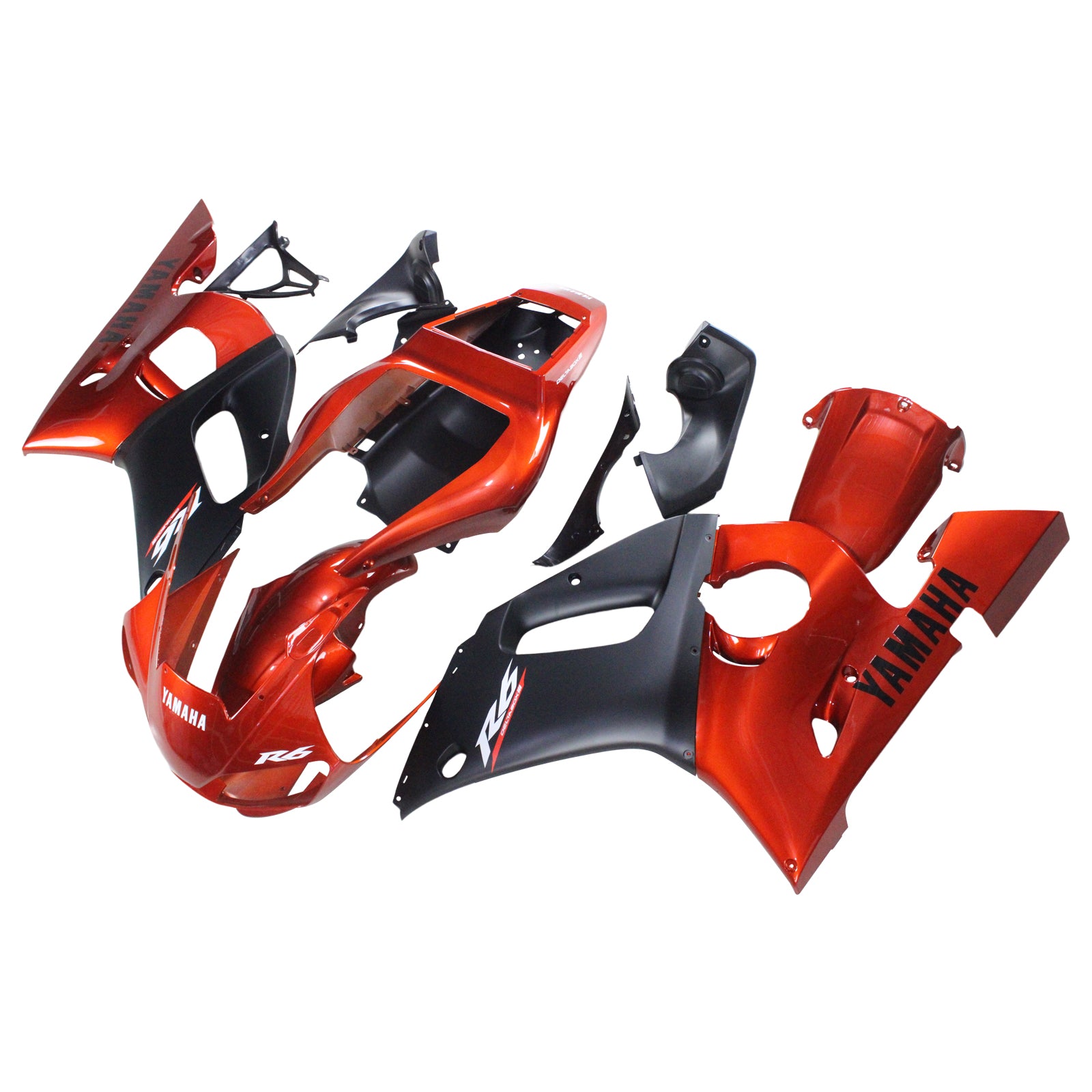 Kit de carénage Amotopart Yamaha 1998-2002 YZF 600 R6 orange noir