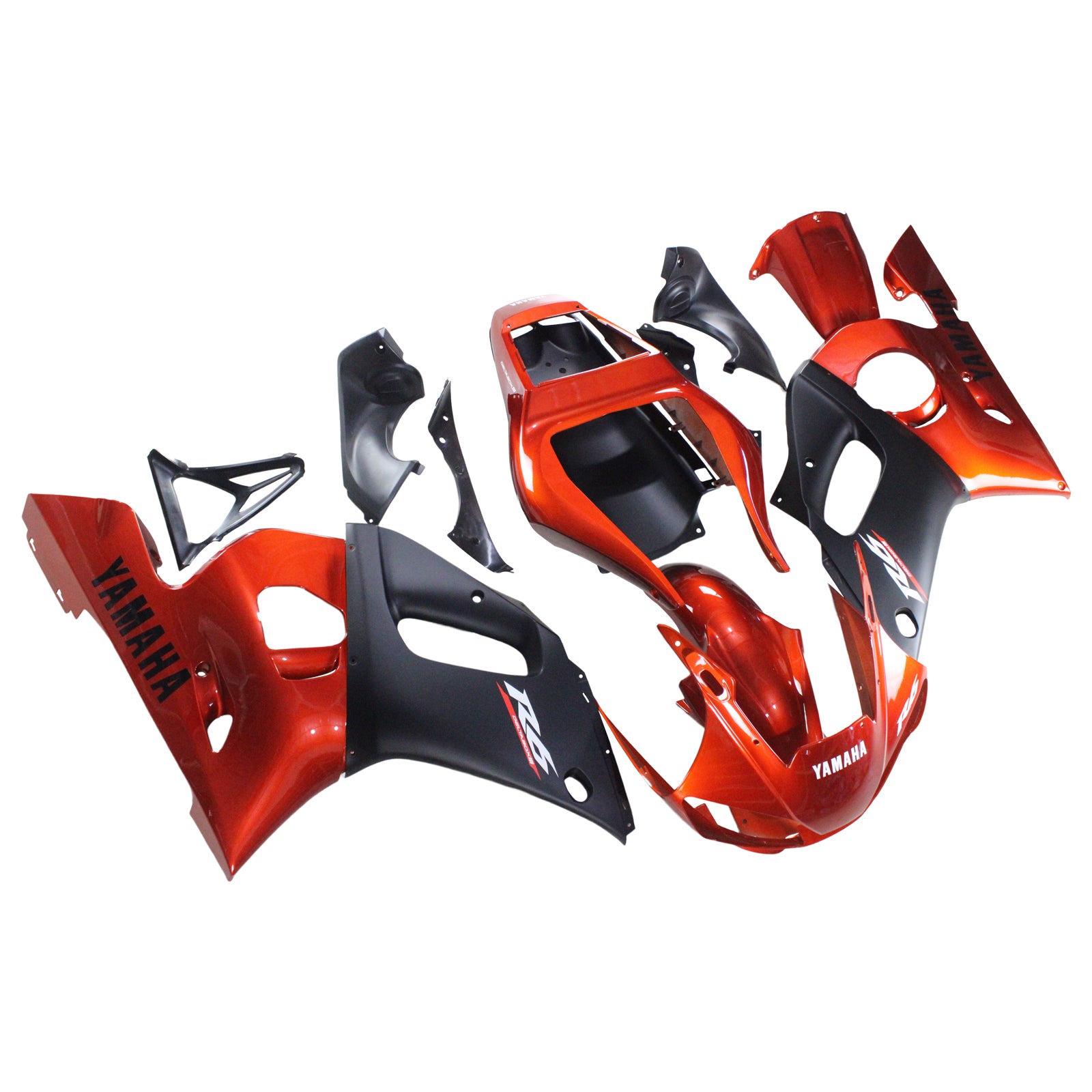 Amotopart Yamaha 1998-2002 YZF 600 R6 Orange Black Fairing Kit