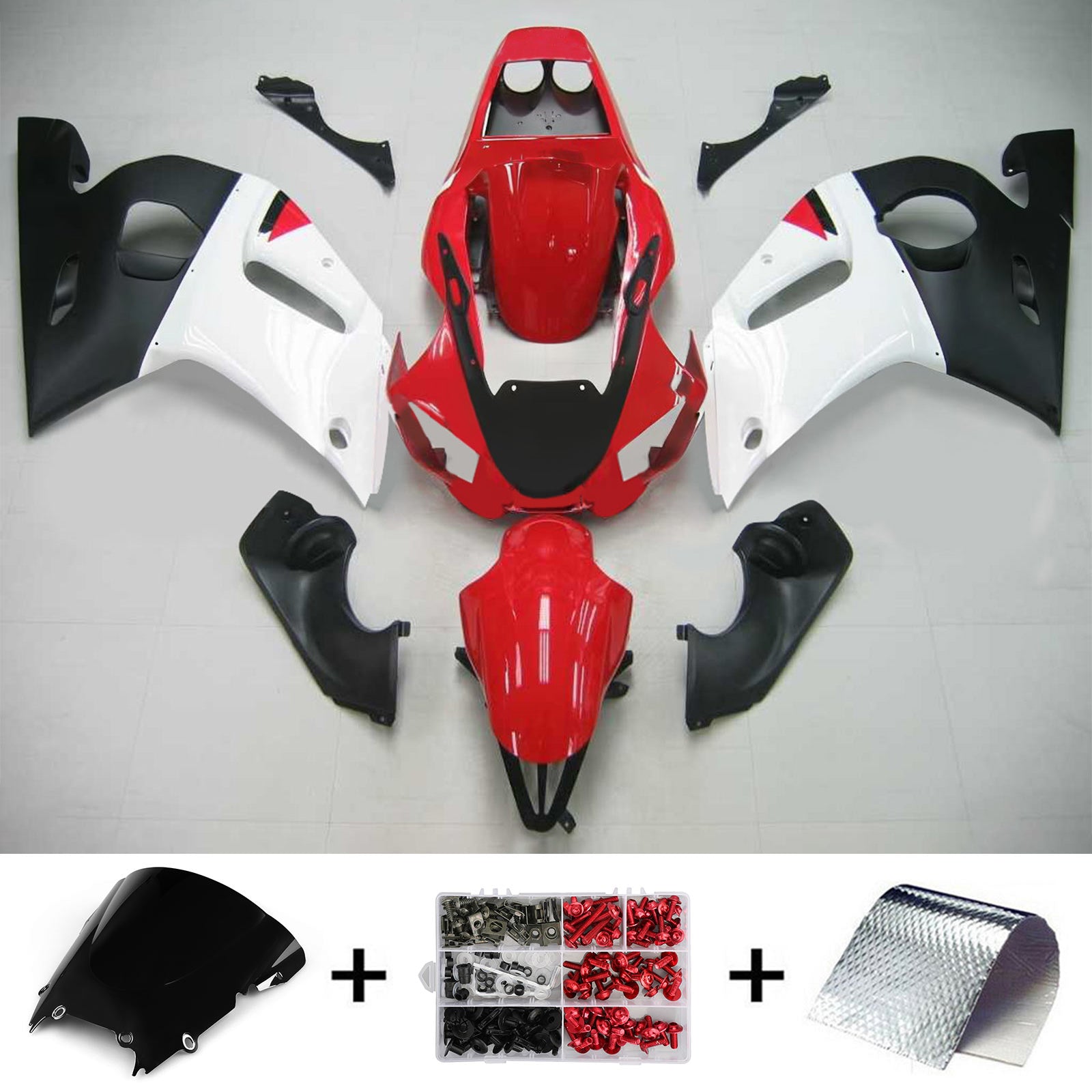 Amotopart Yamaha 1998–2002 YZF 600 R6 Rot Weiß Schwarz Verkleidungsset