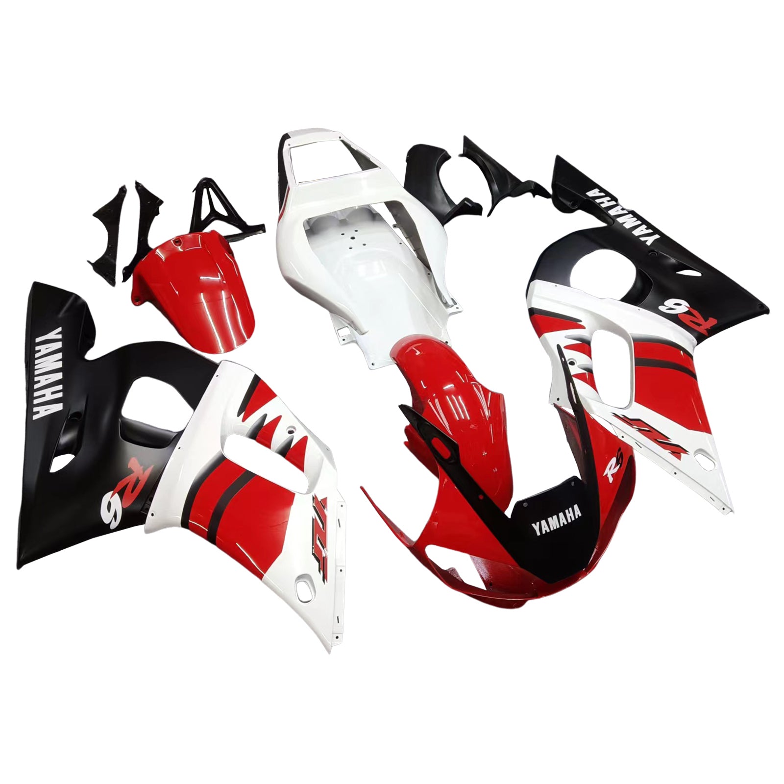 Amotopart Yamaha 1998-2002 YZF 600 R6 Kit de carénage rouge noir blanc