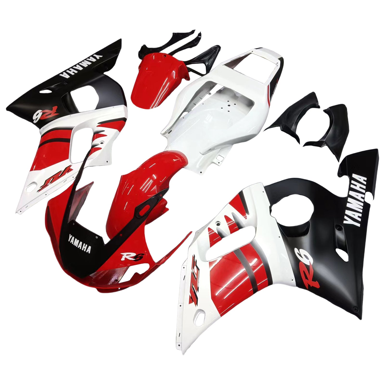 Amotopart Yamaha 1998-2002 YZF 600 R6 Kit de carénage rouge noir blanc