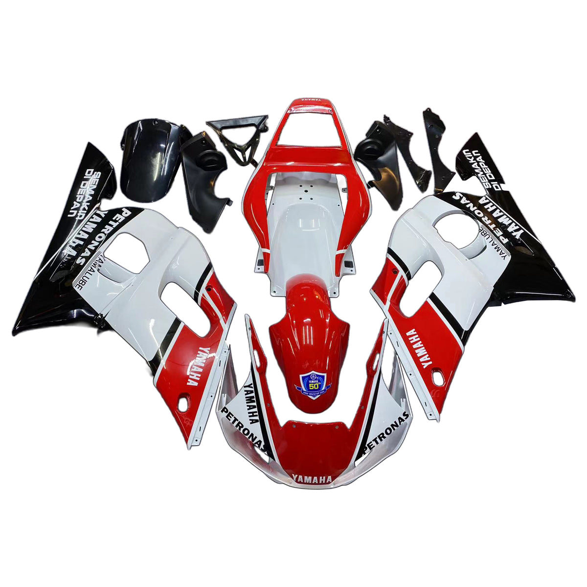 Amotopart Yamaha 1998-2002 YZF 600 R6 White Black Red Fairing Kit